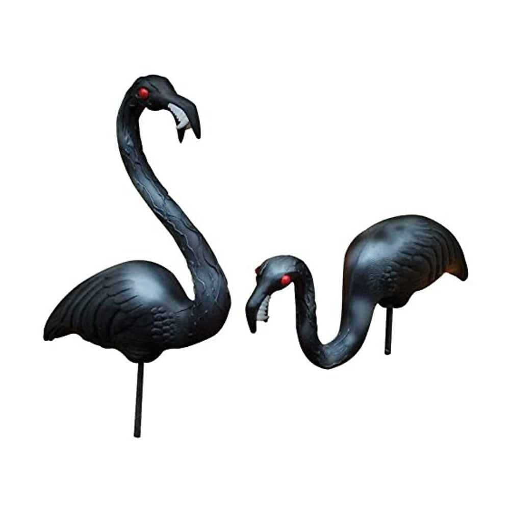 Union Products Outdoor Flamingo Yard Lawn Ornament, Set of 2, Black (Open Box)