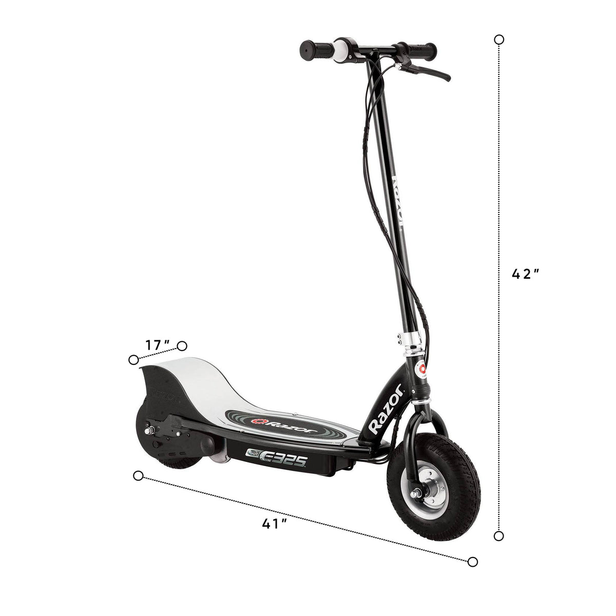 Razor E325 Electric 24 Volt Motorized Ride-On Kids Scooter, Black (Incomplete)