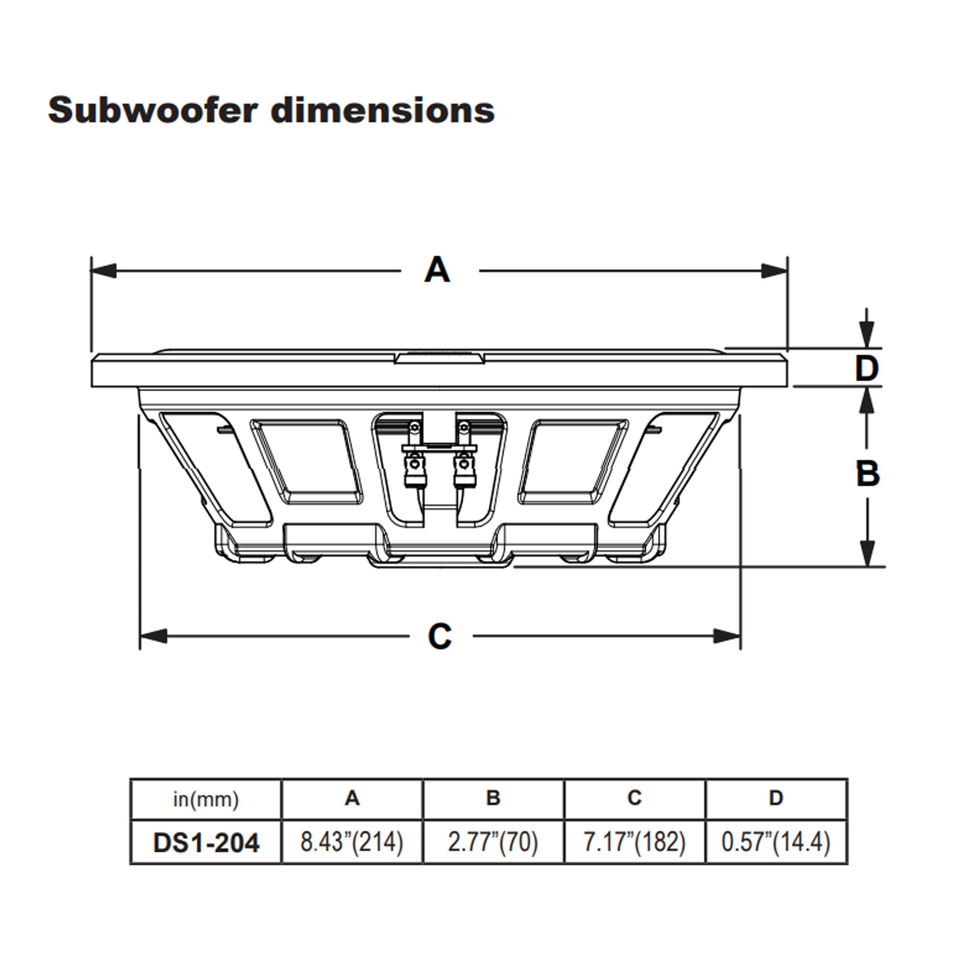 MBQuart DS1-204 400 Watt 8 Inch Shallow SlimSub DVC Car Subwoofer (Open Box)