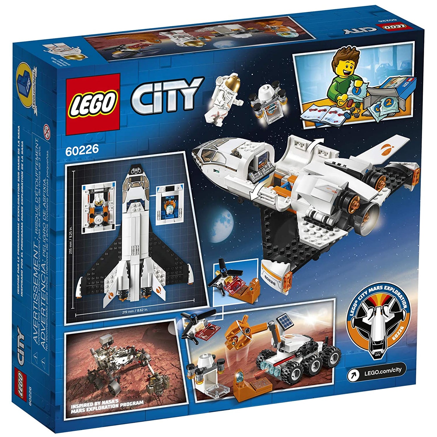 LEGO City 60226 Mars Research Space Shuttle NASA Playset with 2 Astronauts
