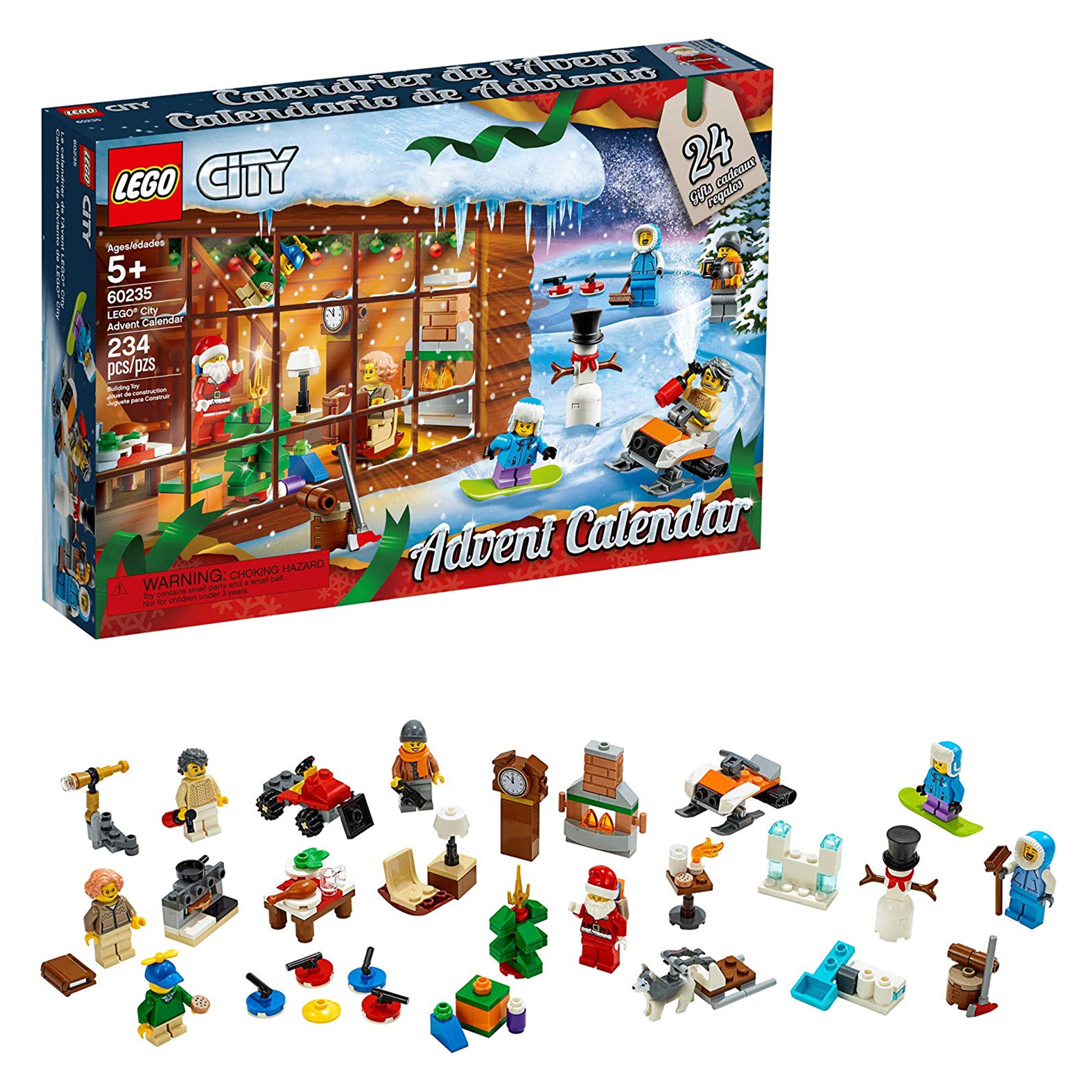 LEGO 60235 2019 Advent Calendar Block Building Kit w/ 7 Minifigures (234 Pieces)