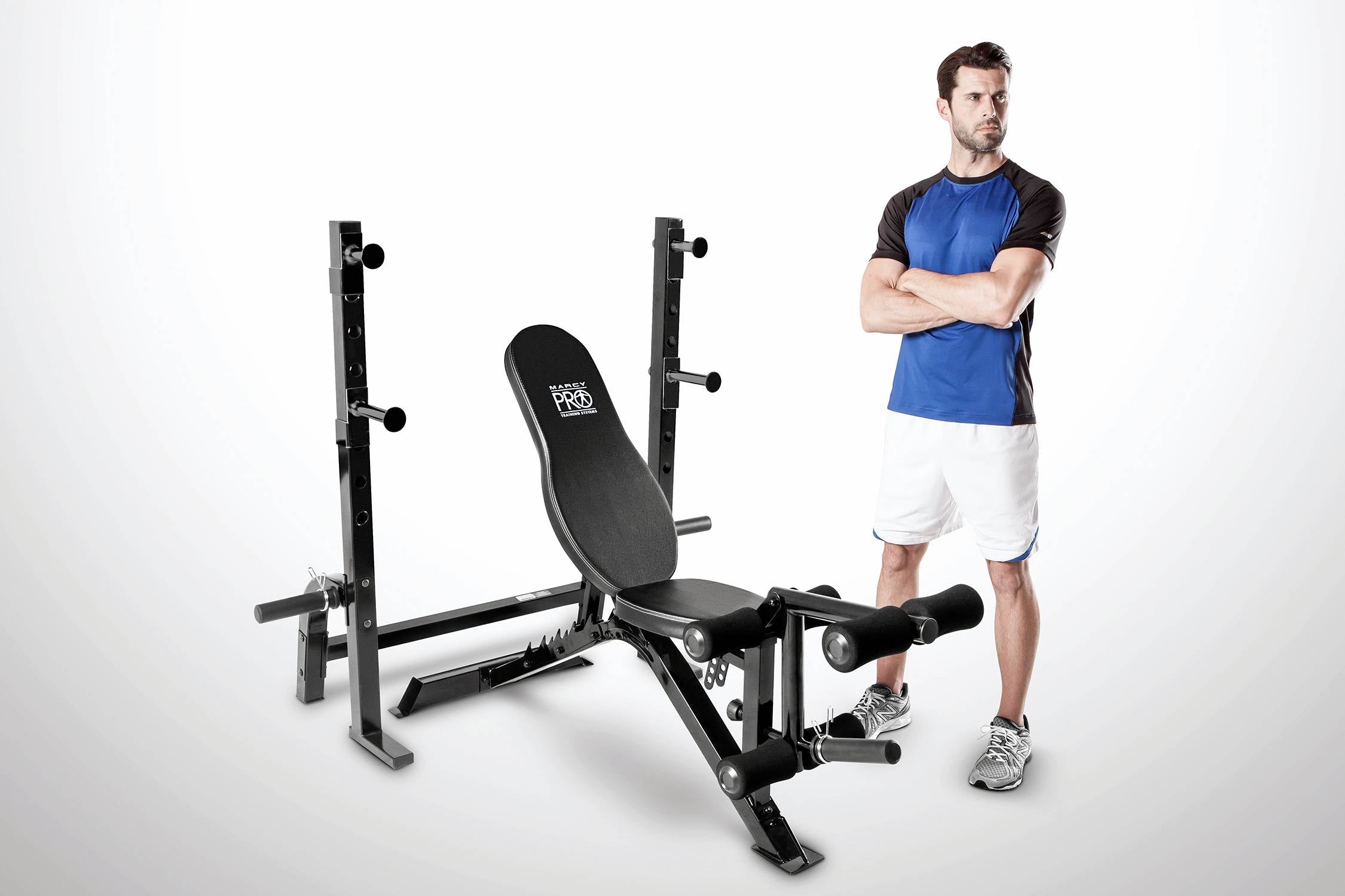 Marcy Olympic Multipurpose Home Gym Workout Weight Bench and Rack - Open Box