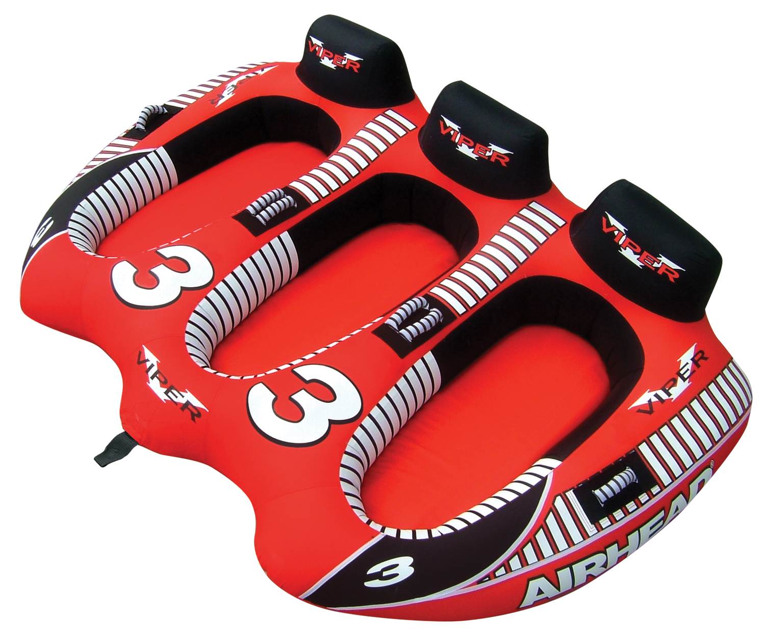 AIRHEAD Viper 3 Triple Rider Cockpit Inflatable Towable Tube & 60' Tow Rope