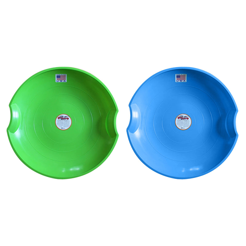 Paricon Flexible Flyer Flying Saucer Snow Sled Combo Pack, 26 Inch, Green/Blue