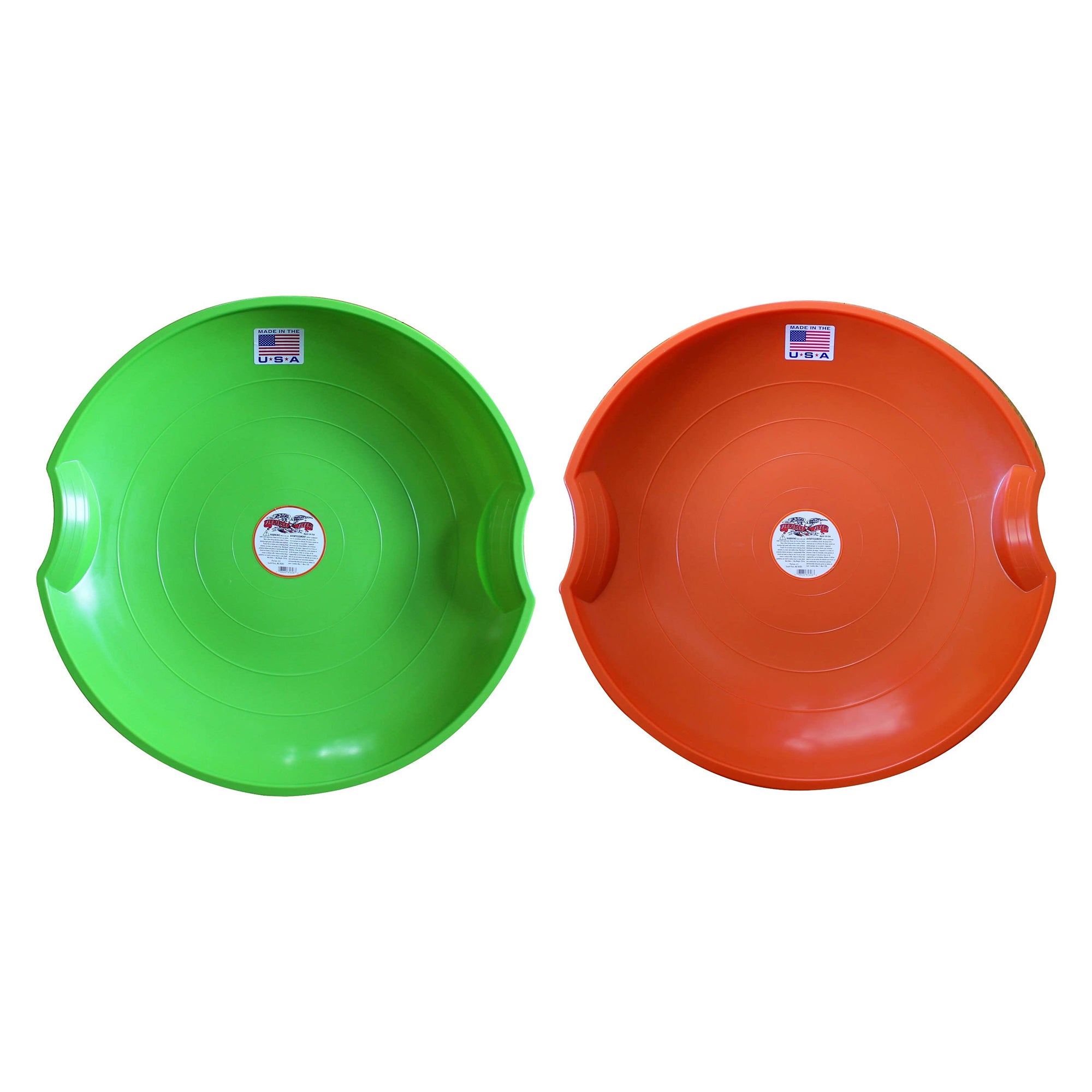 Paricon Flexible Flyer Flying Saucer Snow Sled Combo Pack, 26 Inch, Green/Orange - VMInnovations