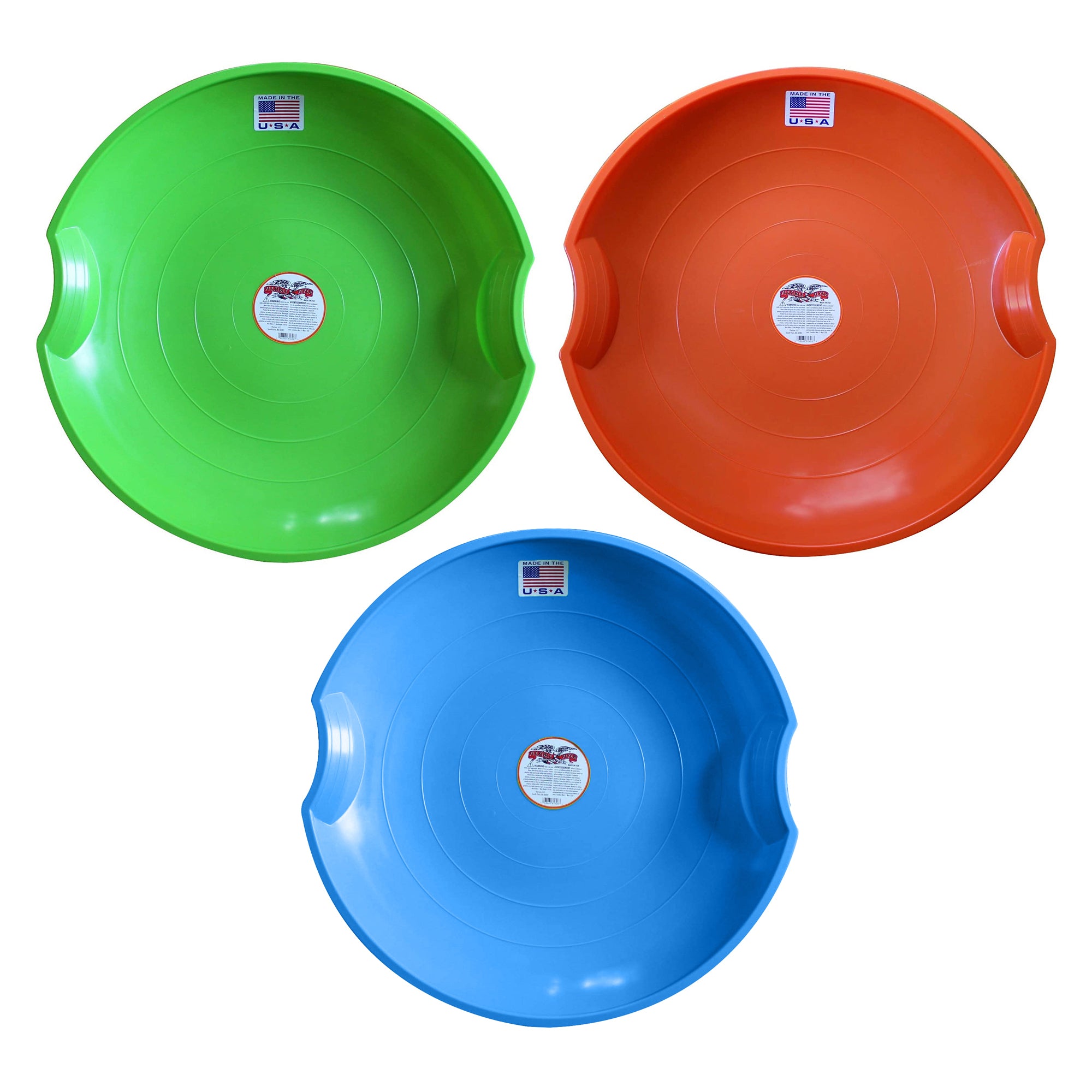 Paricon Flexible Flyer Flying Saucer Sled Combo Pack, 26 Inch, Green/Orange/Blue