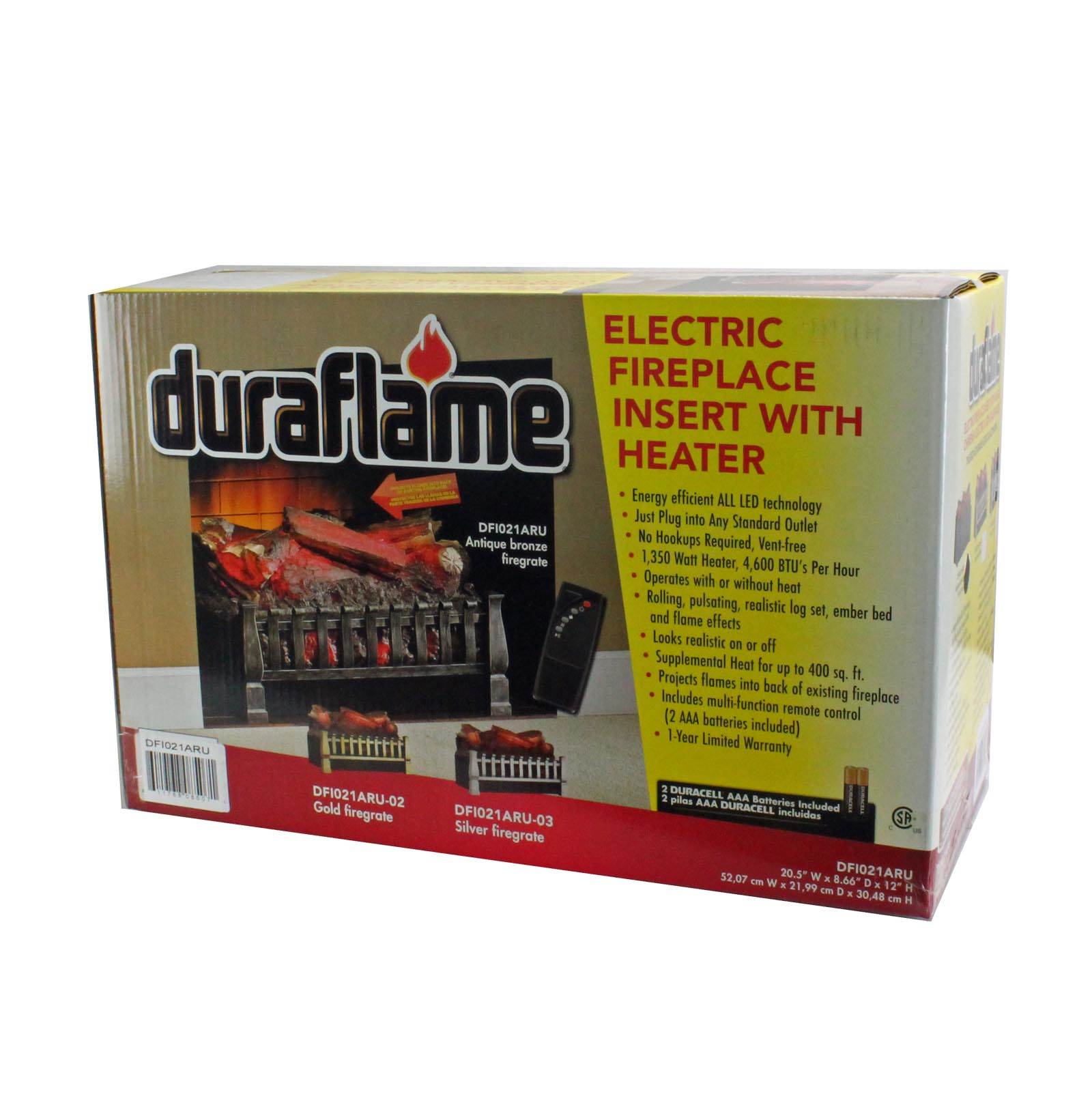 Duraflame Electric Fireplace 20-Inch LED Log Insert w/ 1350W Heater (Open Box)