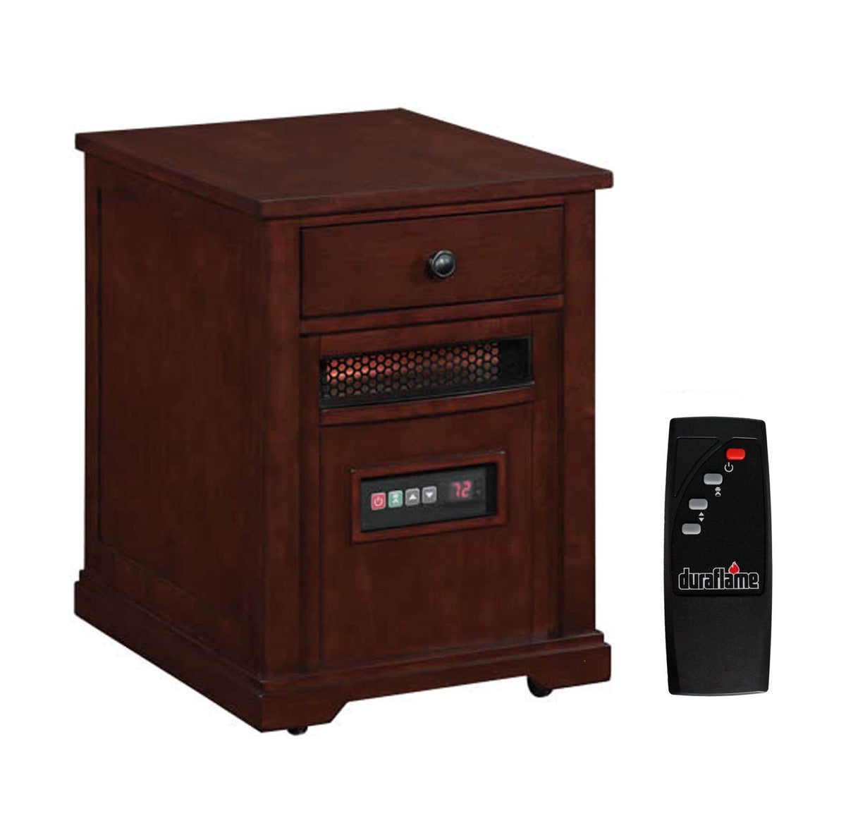 Duraflame 1000 Sq Ft Infrared Quartz Electric Heater End Table w/Drawer | Cherry