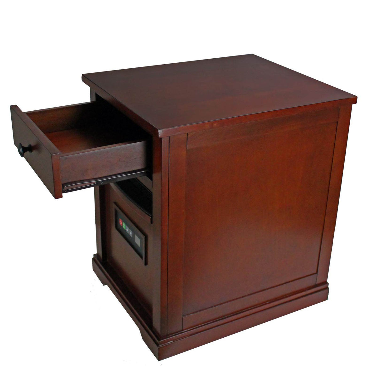 Duraflame 1000 Sq Ft Infrared Quartz Electric Heater End Table w/Drawer | Cherry