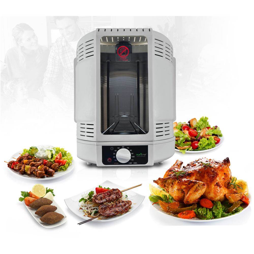 Nutrichef Countertop Electric Rotating Kitchen Grill Rotisserie Oven-Open Box