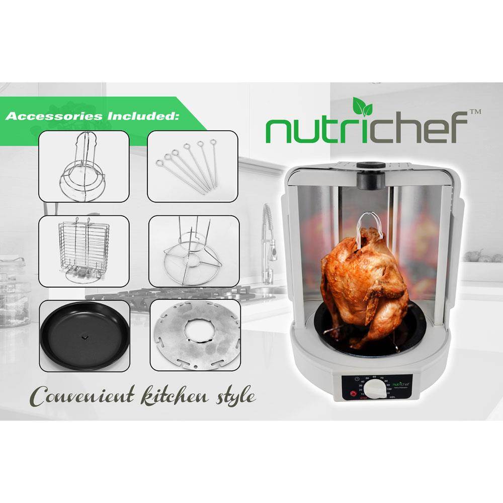 Nutrichef Countertop Electric Rotating Kitchen Grill Rotisserie Oven-Open Box
