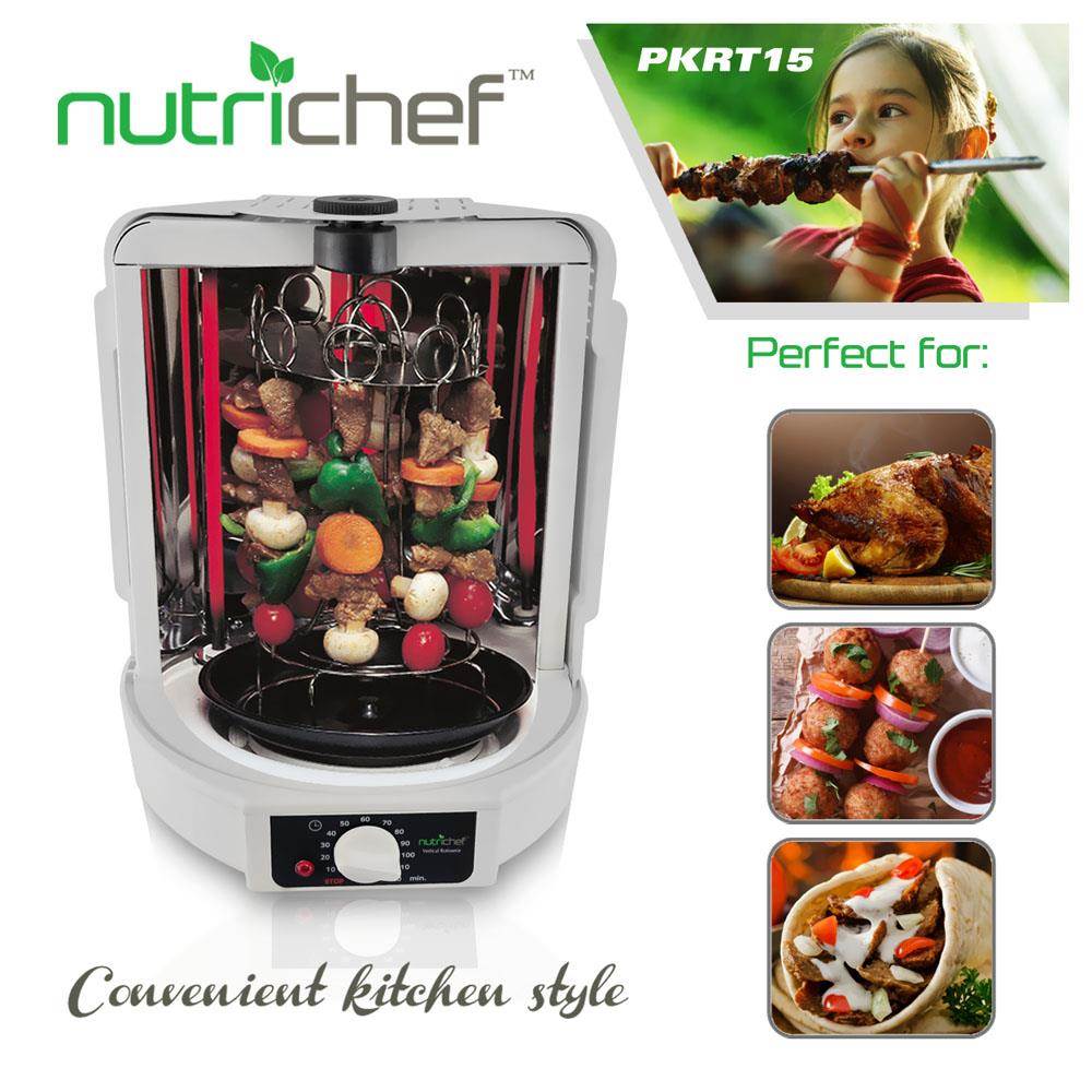 Nutrichef Countertop Electric Rotating Kitchen Grill Rotisserie Oven-Open Box