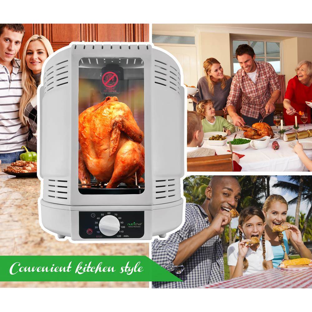 Nutrichef Countertop Electric Rotating Kitchen Grill Rotisserie Oven-Open Box