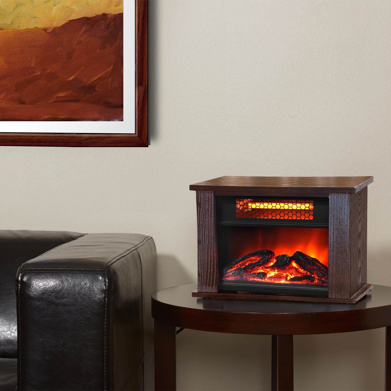 LifeSmart LifePro 500 SqFt Infrared Mini Wood Fireplace Heater (Open Box)