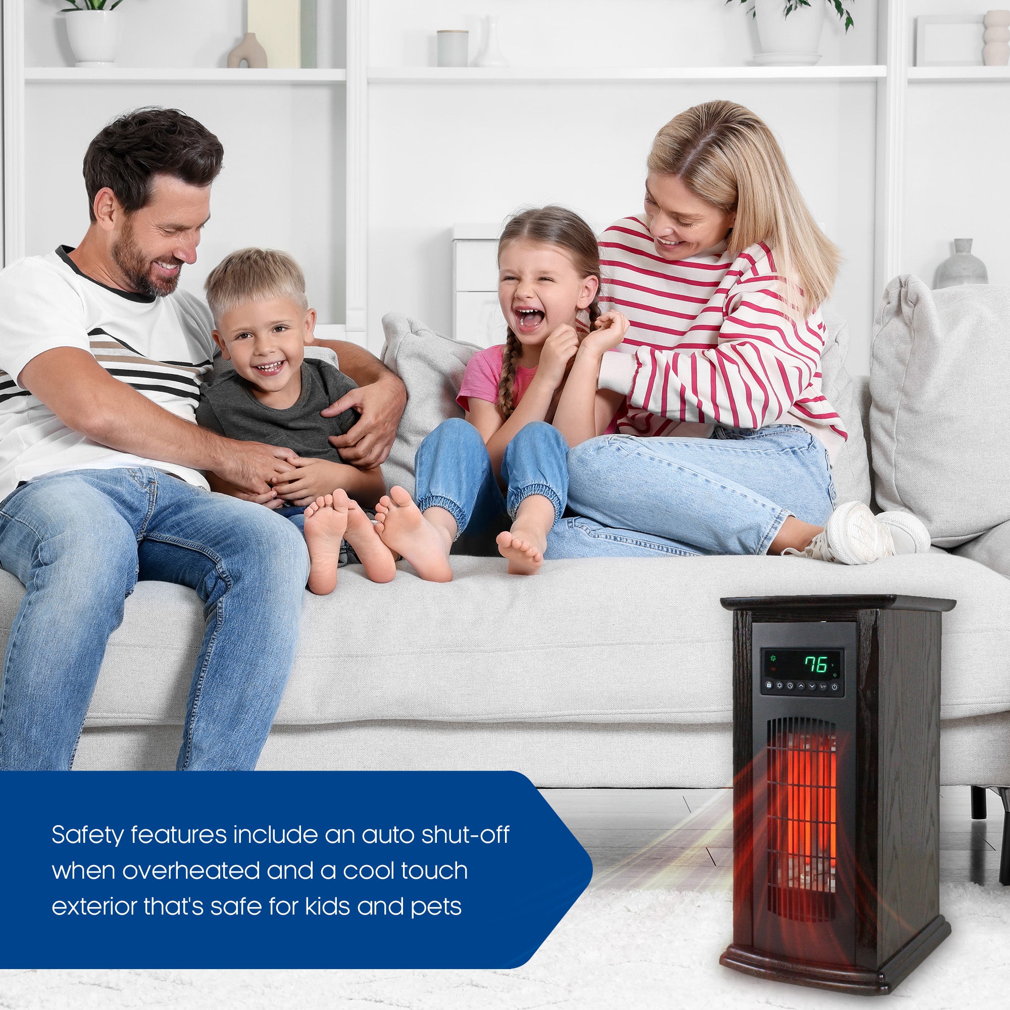 LifeSmart LifePro 3 Element Portable Infrared Quartz Tower Space Heater (Used) - VMInnovations