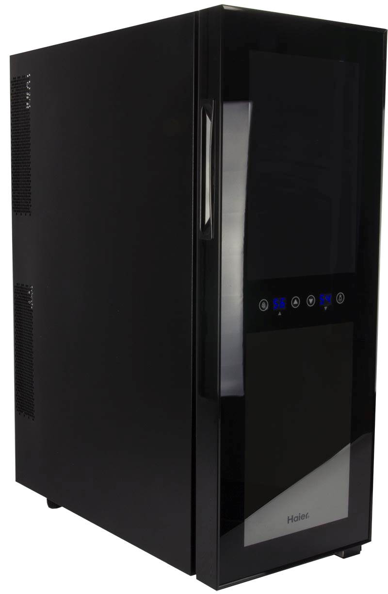Haier HVTEC12DABS 12-Bottle Thermoelectric Dual Zone Countertop Wine Cellar