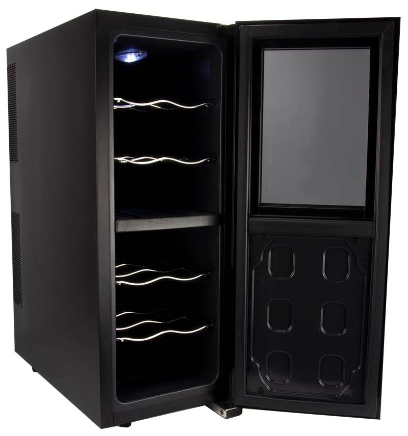 Haier HVTEC12DABS 12-Bottle Thermoelectric Dual Zone Countertop Wine Cellar