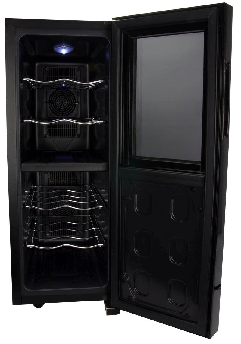 Haier HVTEC12DABS 12-Bottle Thermoelectric Dual Zone Countertop Wine Cellar