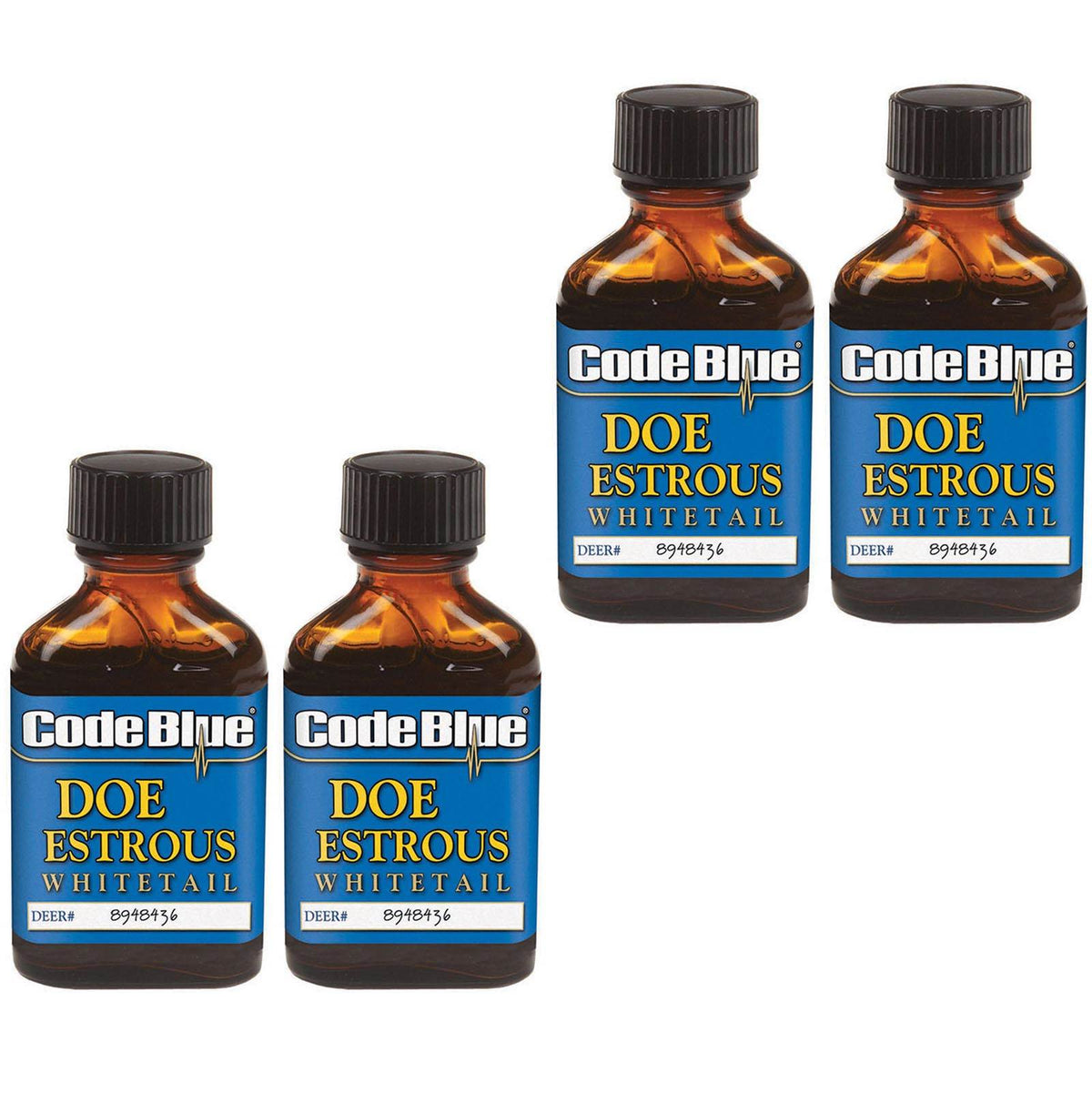 Code Blue Certified Whitetail Deer Doe Estrous Scent Bottles, 4-Pack | OA1001