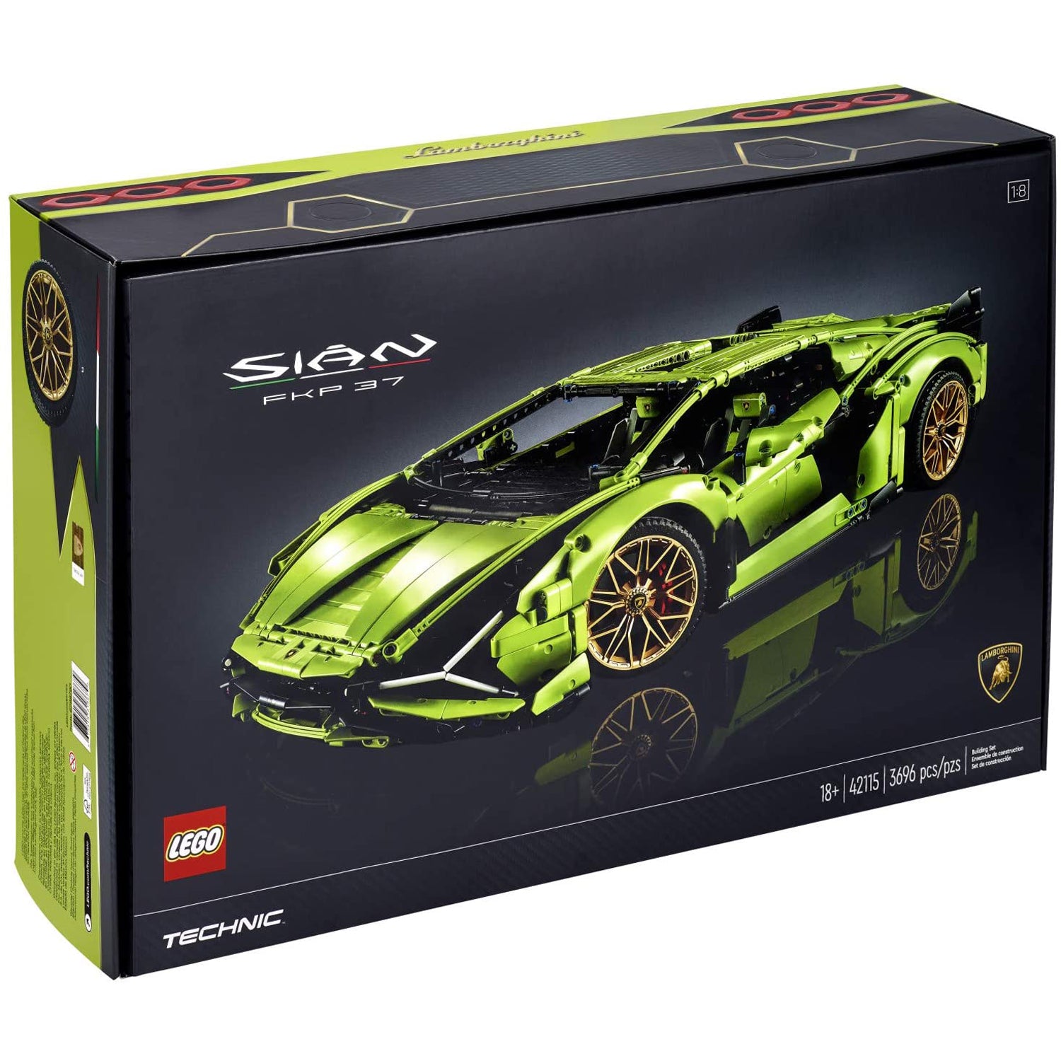 LEGO Technic Lamborghini Sian FKP 37 Model 3696 Piece Building Set(Open Box)
