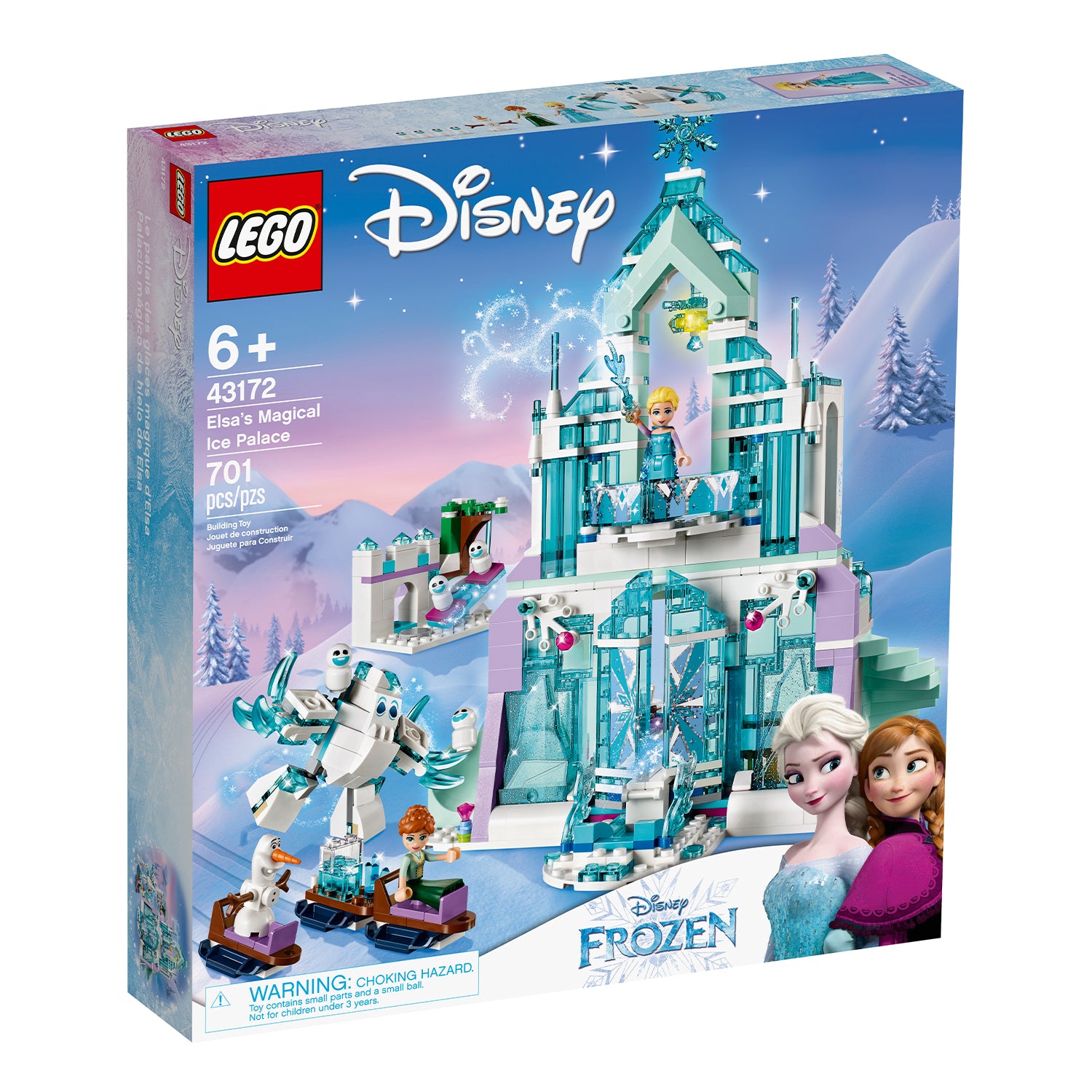 LEGO 43172 Disney Frozen Elsa’s Magical Ice Palace Building Kit w/ 4 Minifigures
