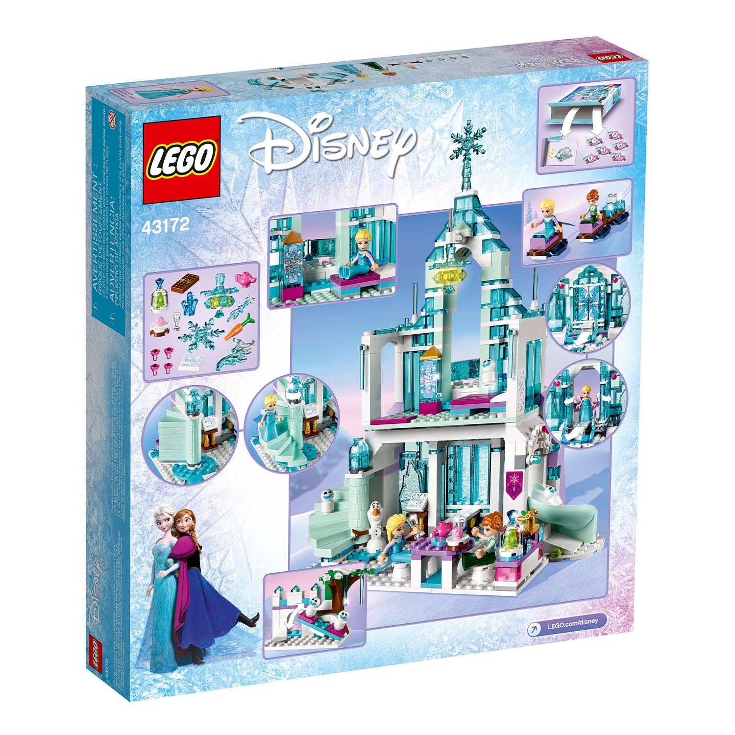 LEGO 43172 Disney Frozen Elsa’s Magical Ice Palace Building Kit w/ 4 Minifigures