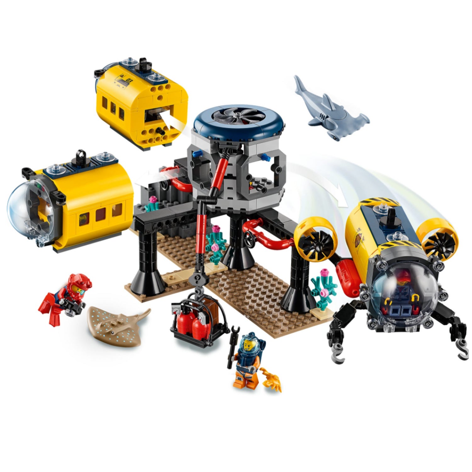 LEGO City 60265 Ocean Exploration Base 497 Piece Building Set with 5 Minifigures