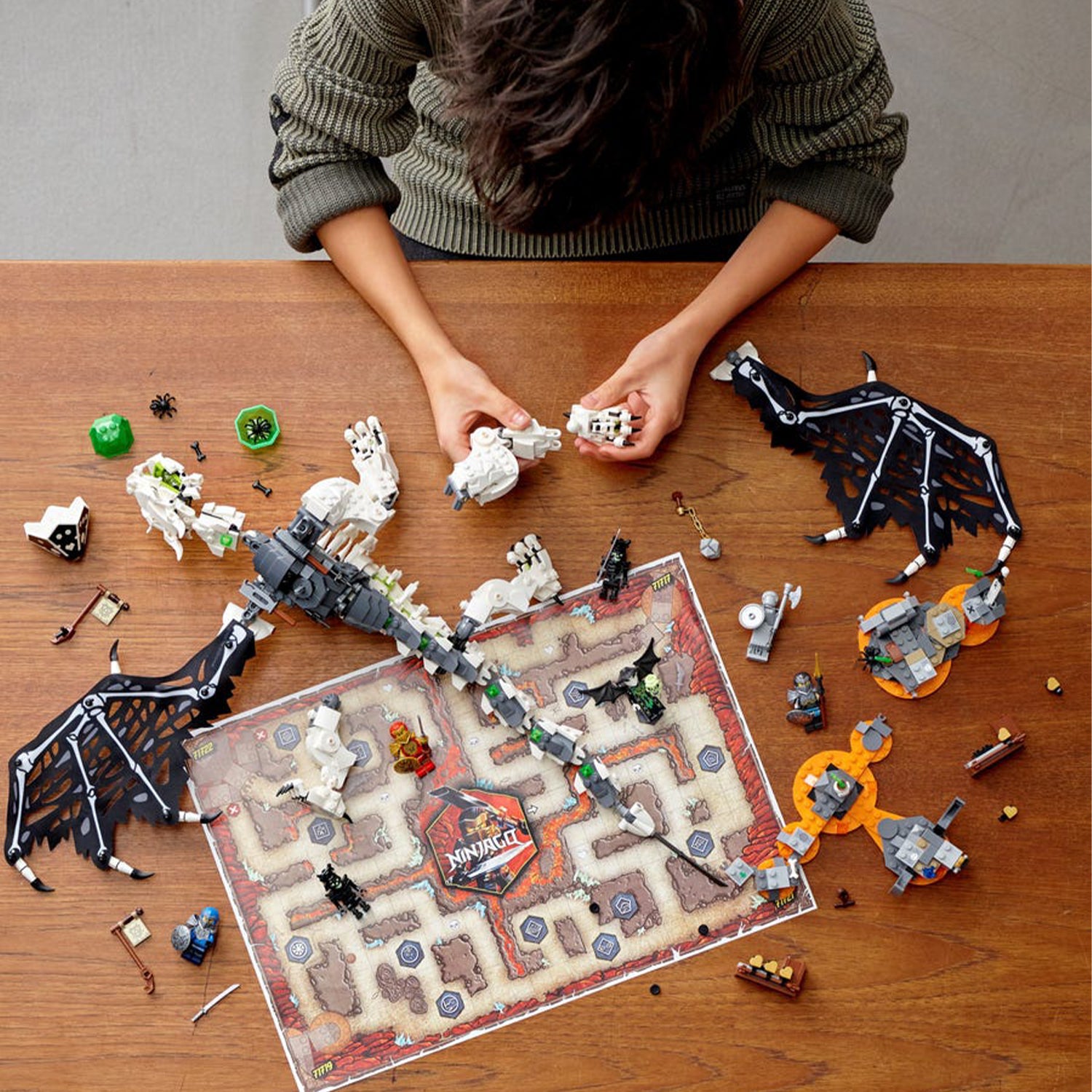 LEGO 71721 NINJAGO Skull Sorcerers Dragon Building Set & Board Game w/6 Figures