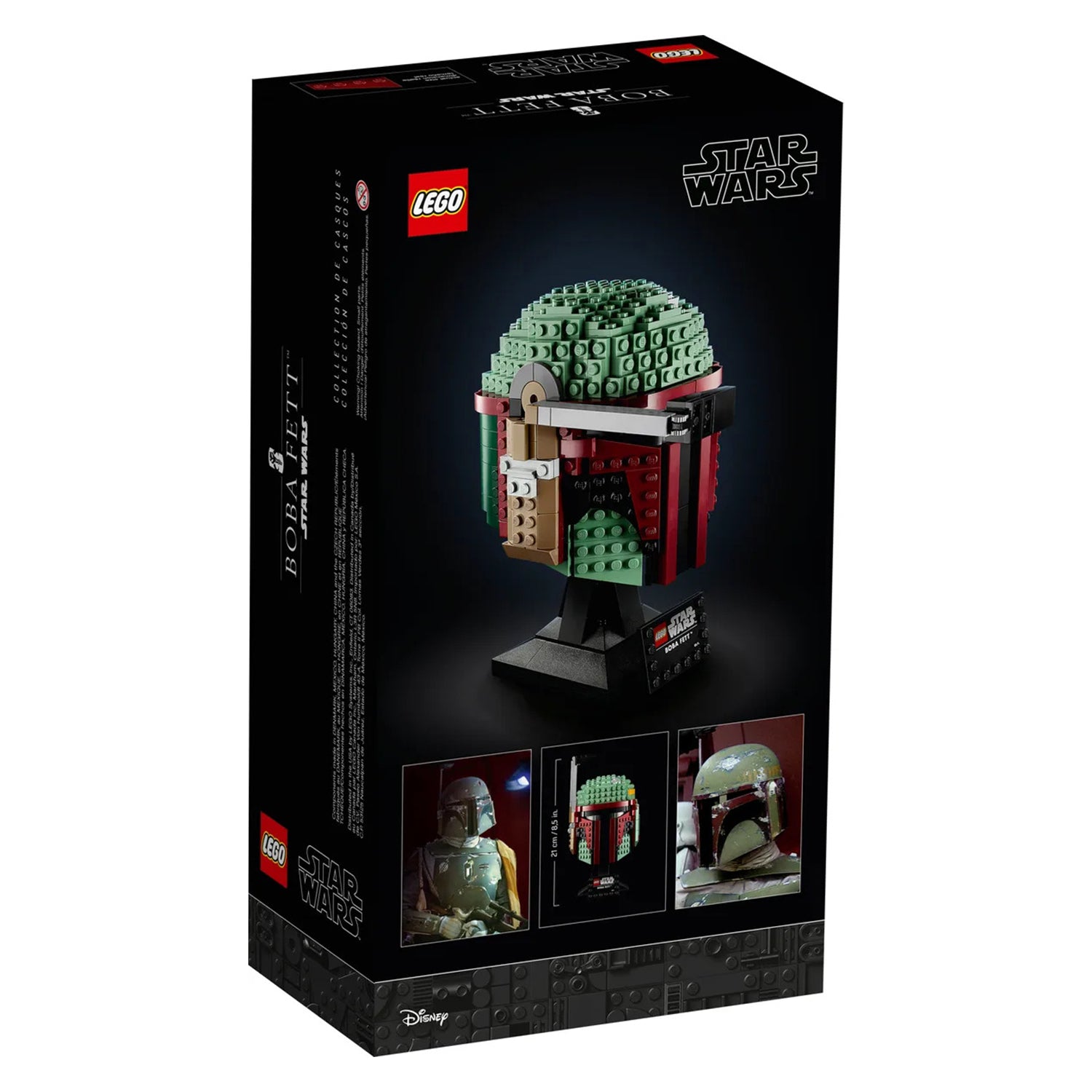 LEGO Star Wars 75277 Boba Fett Helmet Collectible Block Building Set, 625 Pieces
