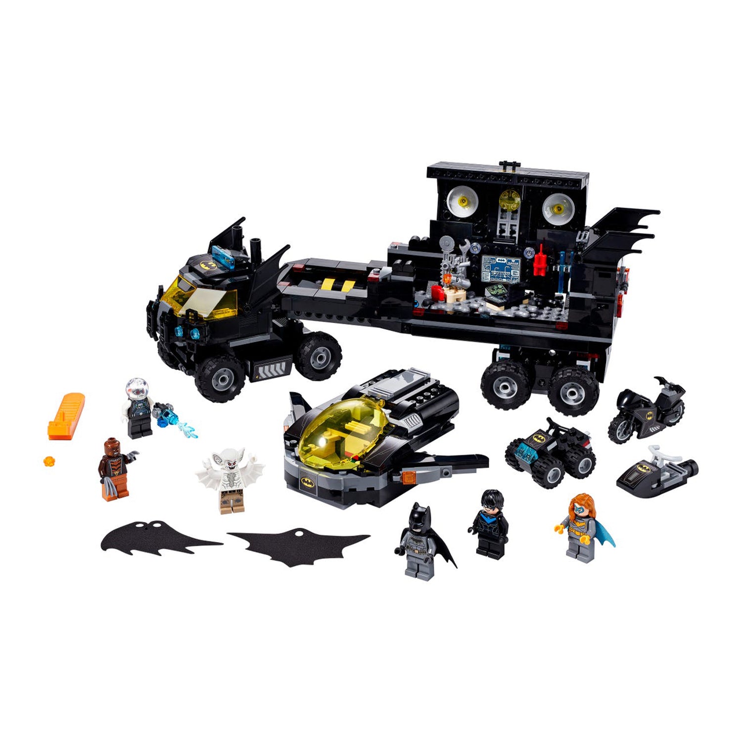LEGO 76160 Batman Mobile Bat Base Block Building Set & 6 Minifigures, 743 Pieces