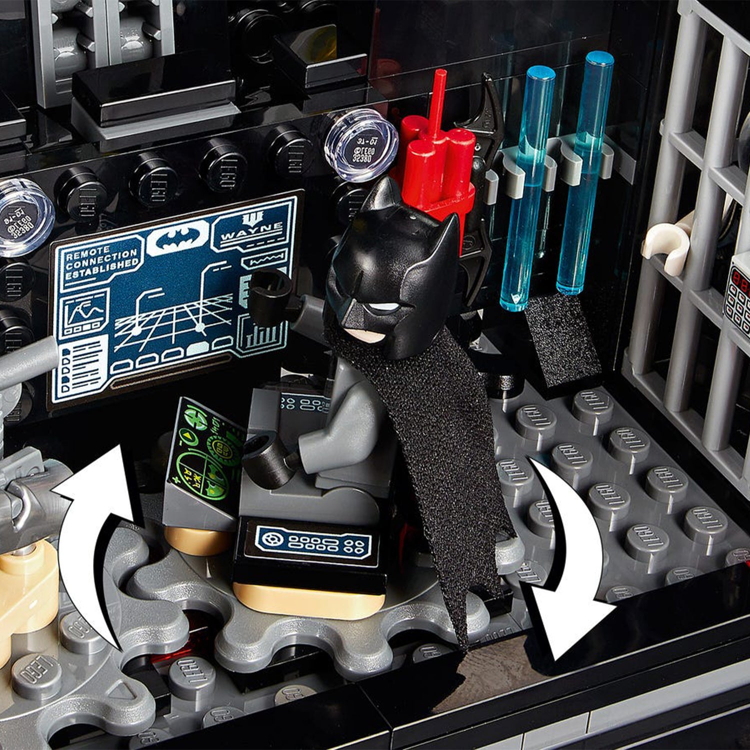 LEGO 76160 Batman Mobile Bat Base Block Building Set & 6 Minifigures, 743 Pieces