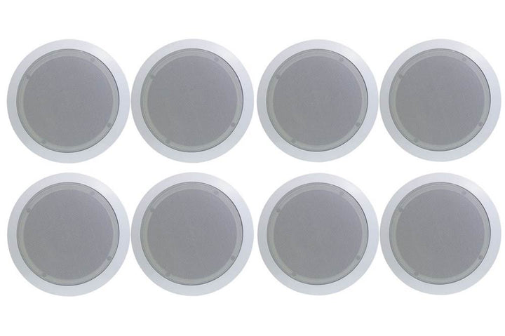 Pyle PDIC51RD 150W 5.25" Round Flush Mount In-Wall/Ceiling Home Speakers, 8 Pack - VMInnovations