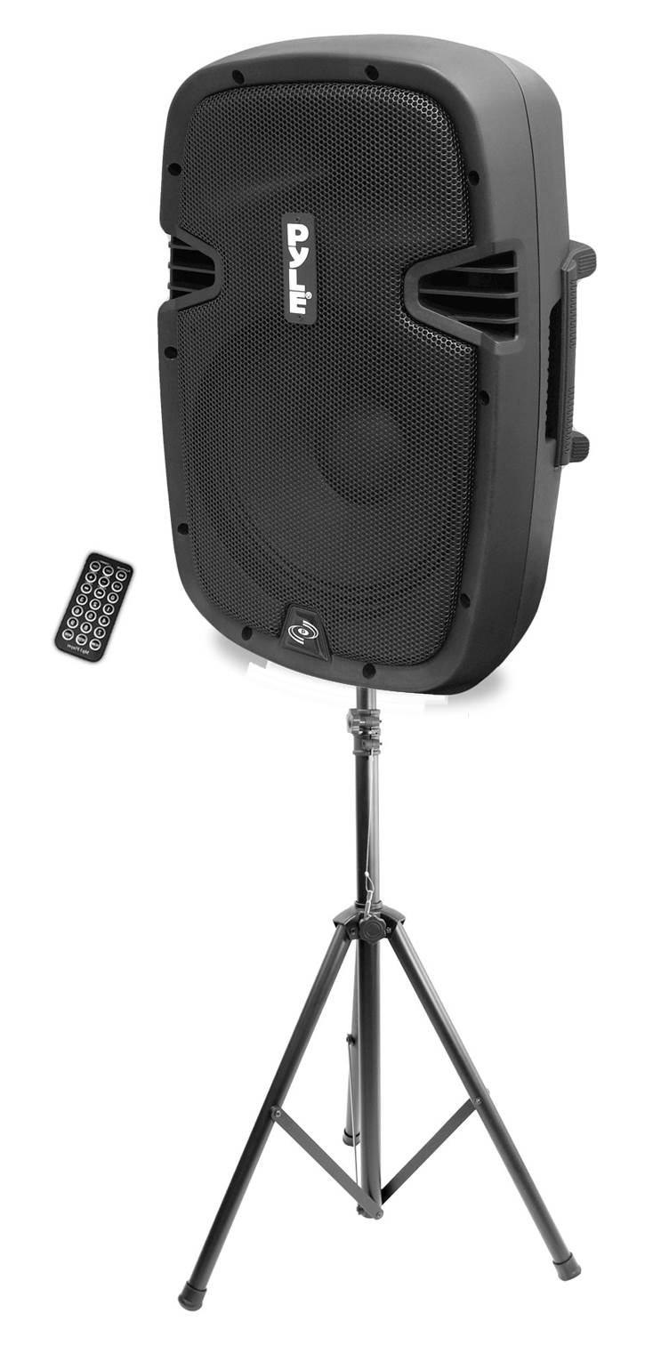 Pyle PPHP837UB 600W 8 Inch Bluetooth Powered Pro DJ PA Audio Speaker w/ Stand