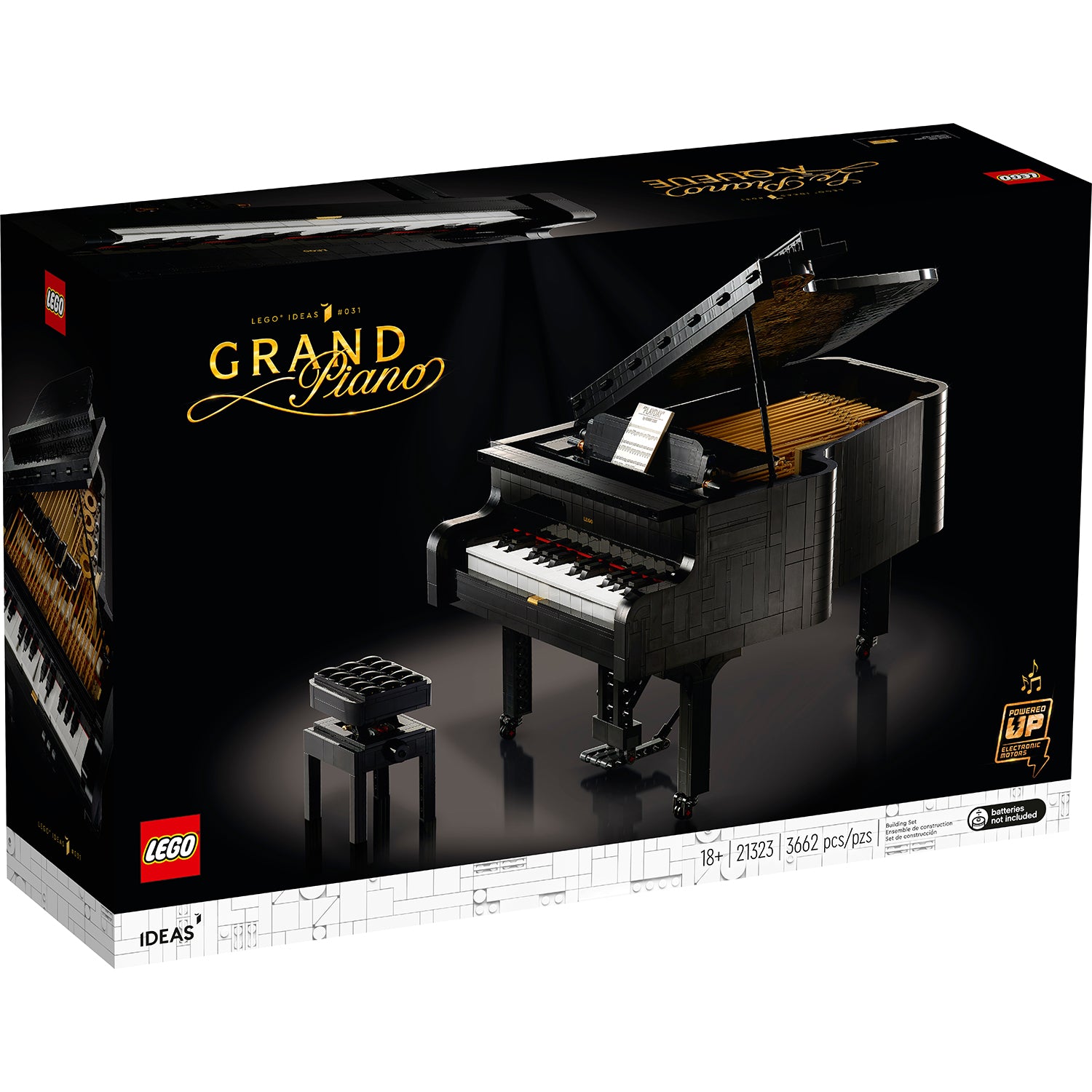 LEGO Ideas 21323 Playable Grand Piano Adult Block Building Set, 3662 Pieces
