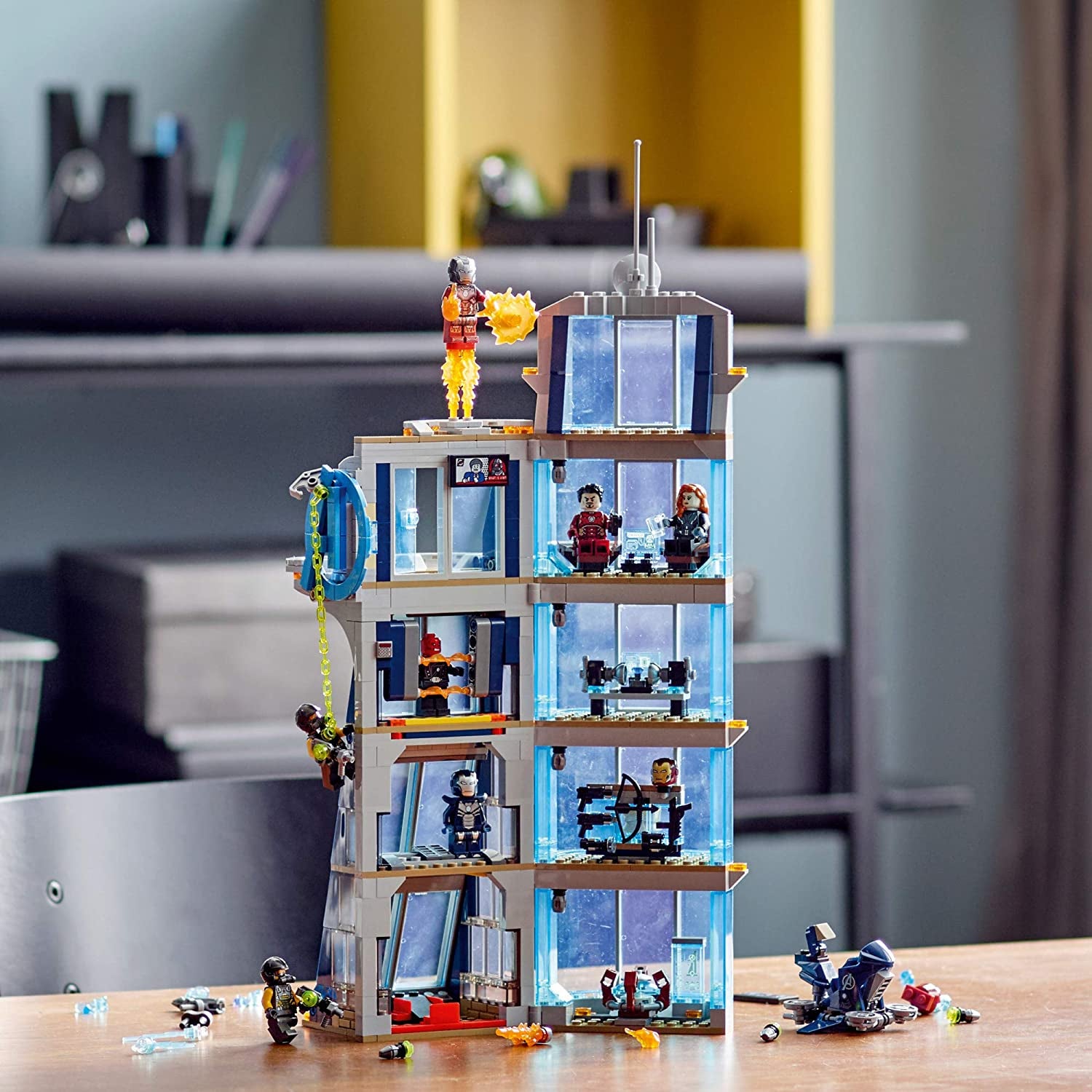 LEGO Marvel 76166 Avengers Tower Battle 5 Level Building Set with 7 Minifigures