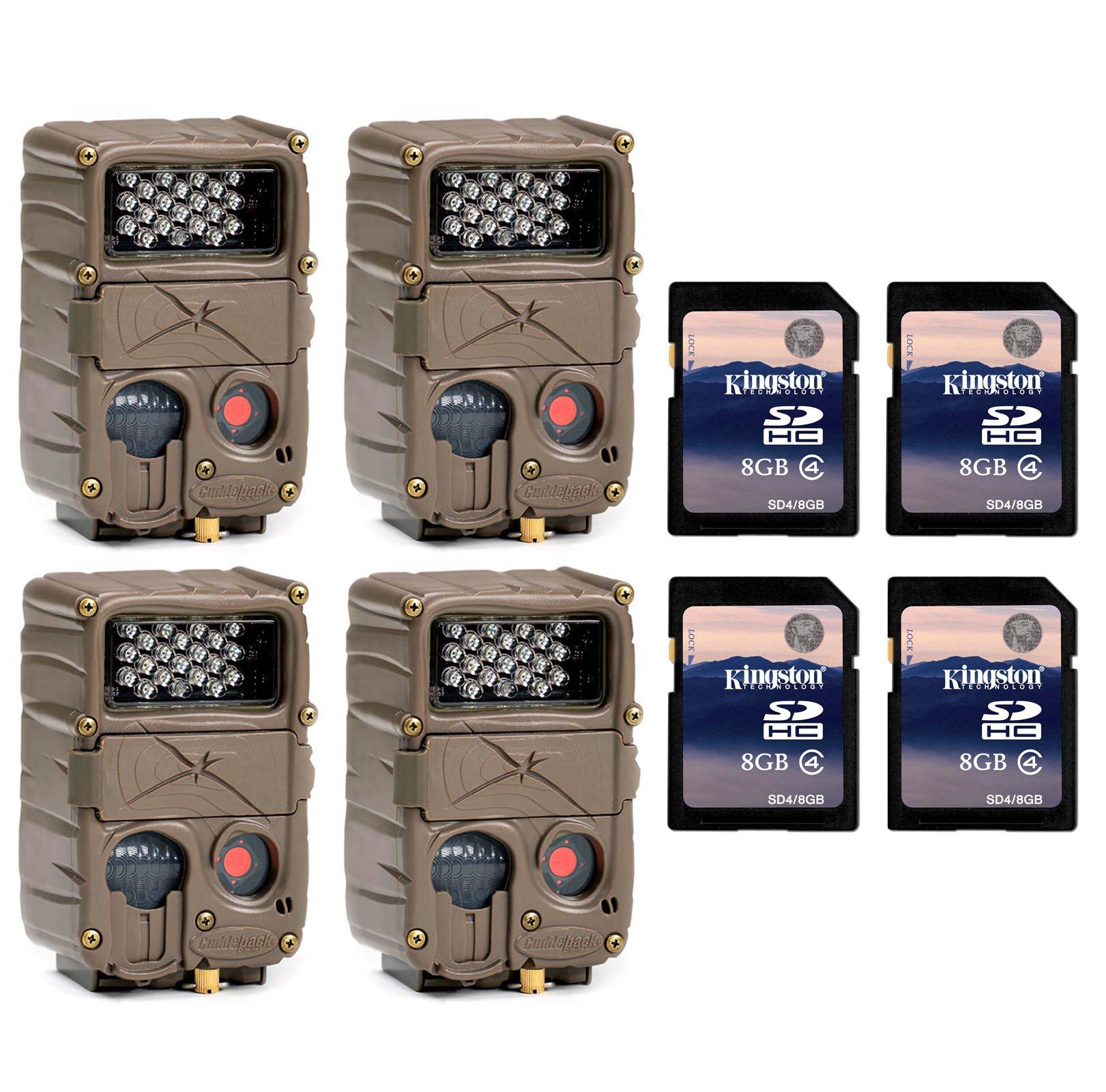 (4) CUDDEBACK E2 Long Range IR Infrared 20 MP Game Hunting Cameras + SD Cards