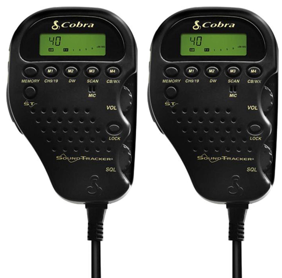 (2) Cobra Compact Remote Mount LCD Display CB Radios w/ NOAA Weather | 75 WX ST