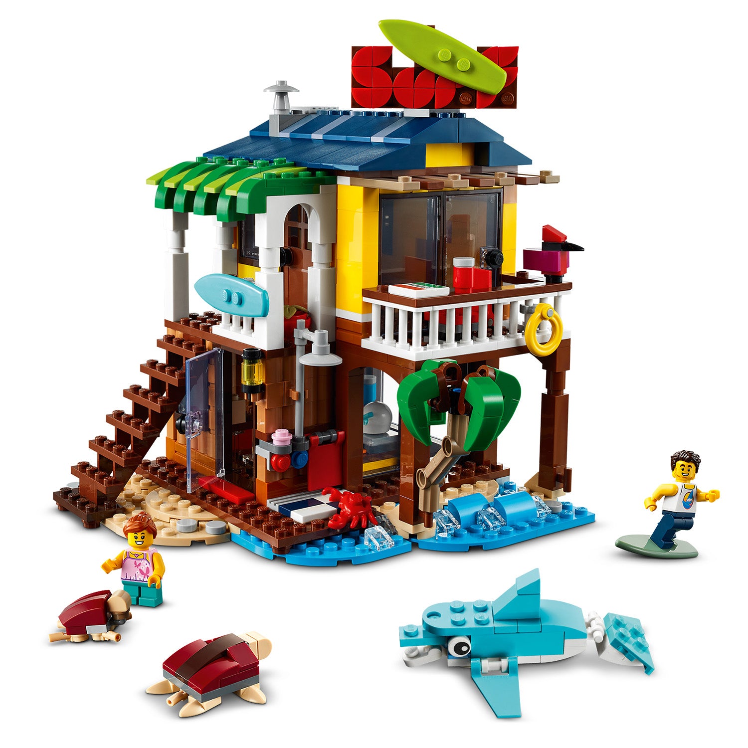 LEGO Creator 3in1 31118 Surfer Beach House 564 Piece Block Building Set for Kids - VMInnovations