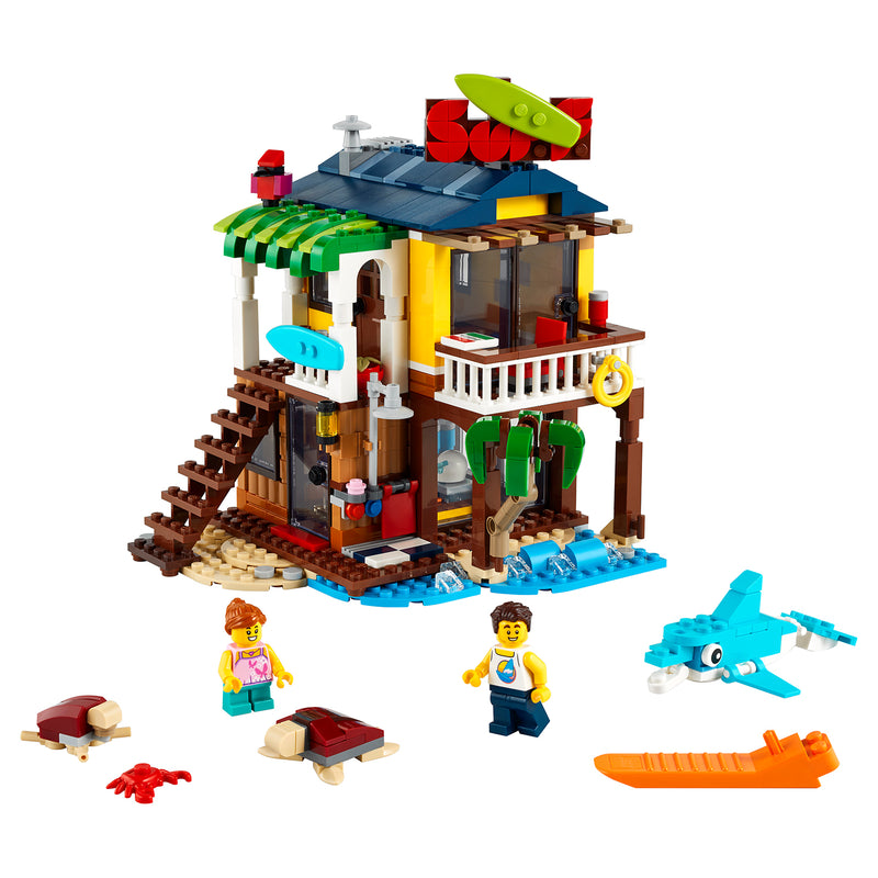 LEGO Creator 3in1 31118 Surfer Beach House 564 Piece Block Building Set for Kids