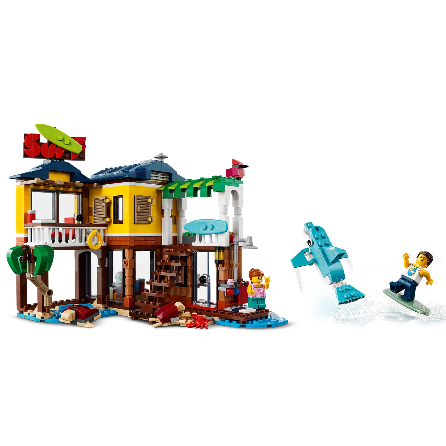 LEGO Creator 3in1 31118 Surfer Beach House 564 Piece Block Building Set for Kids - VMInnovations