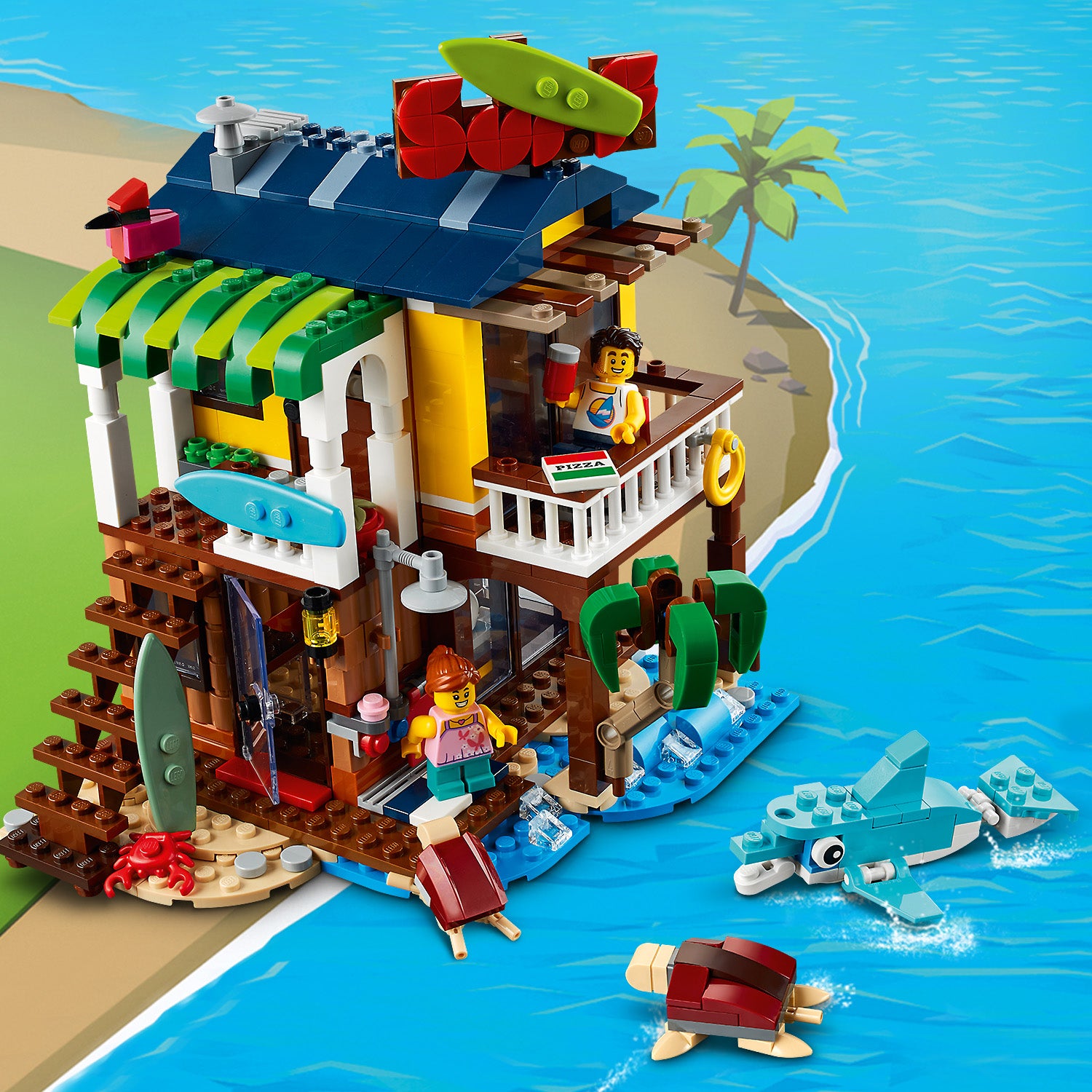 LEGO Creator 3in1 31118 Surfer Beach House 564 Piece Block Building Set for Kids - VMInnovations