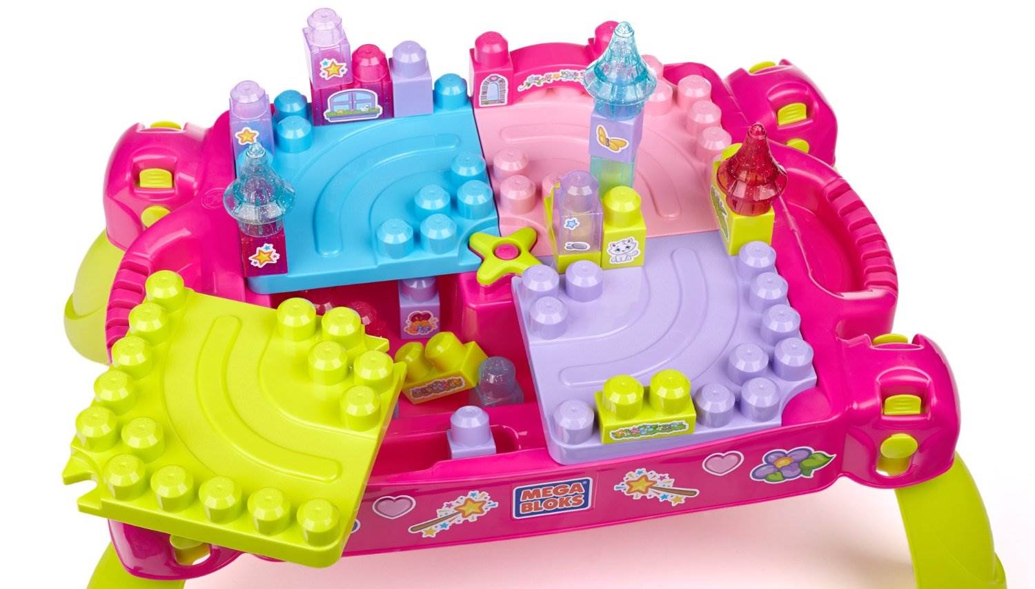 Mattel Mega Builders Bloks Build 'n Learn Fairytale Interactive Table - Open Box