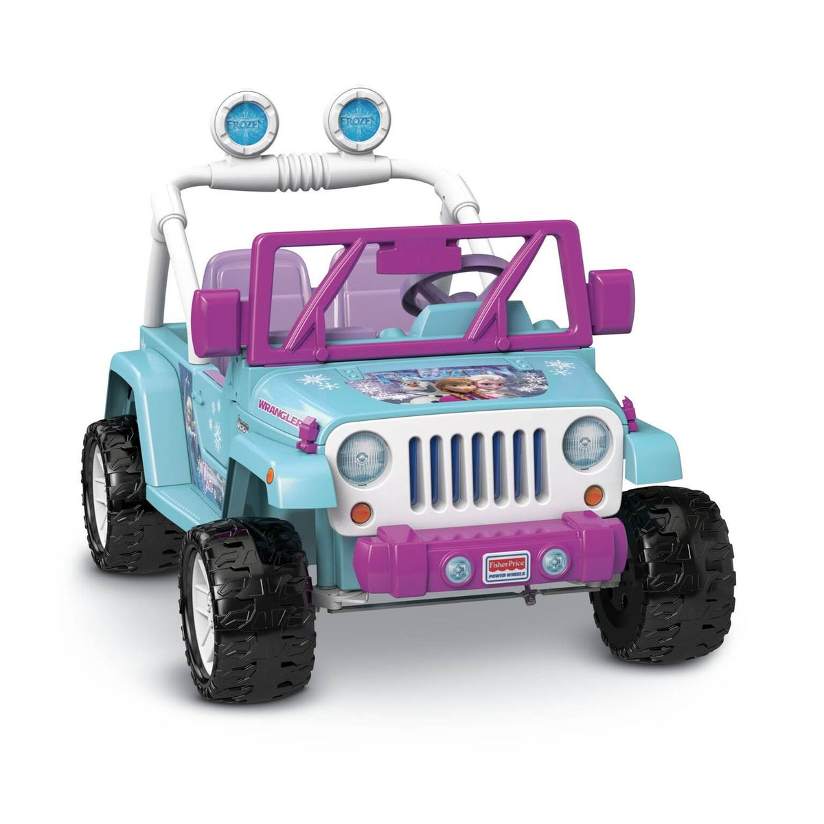 Power Wheels Disney Frozen Driveable Jeep Wrangler 12V Electric Kids Ride On Toy - VMInnovations