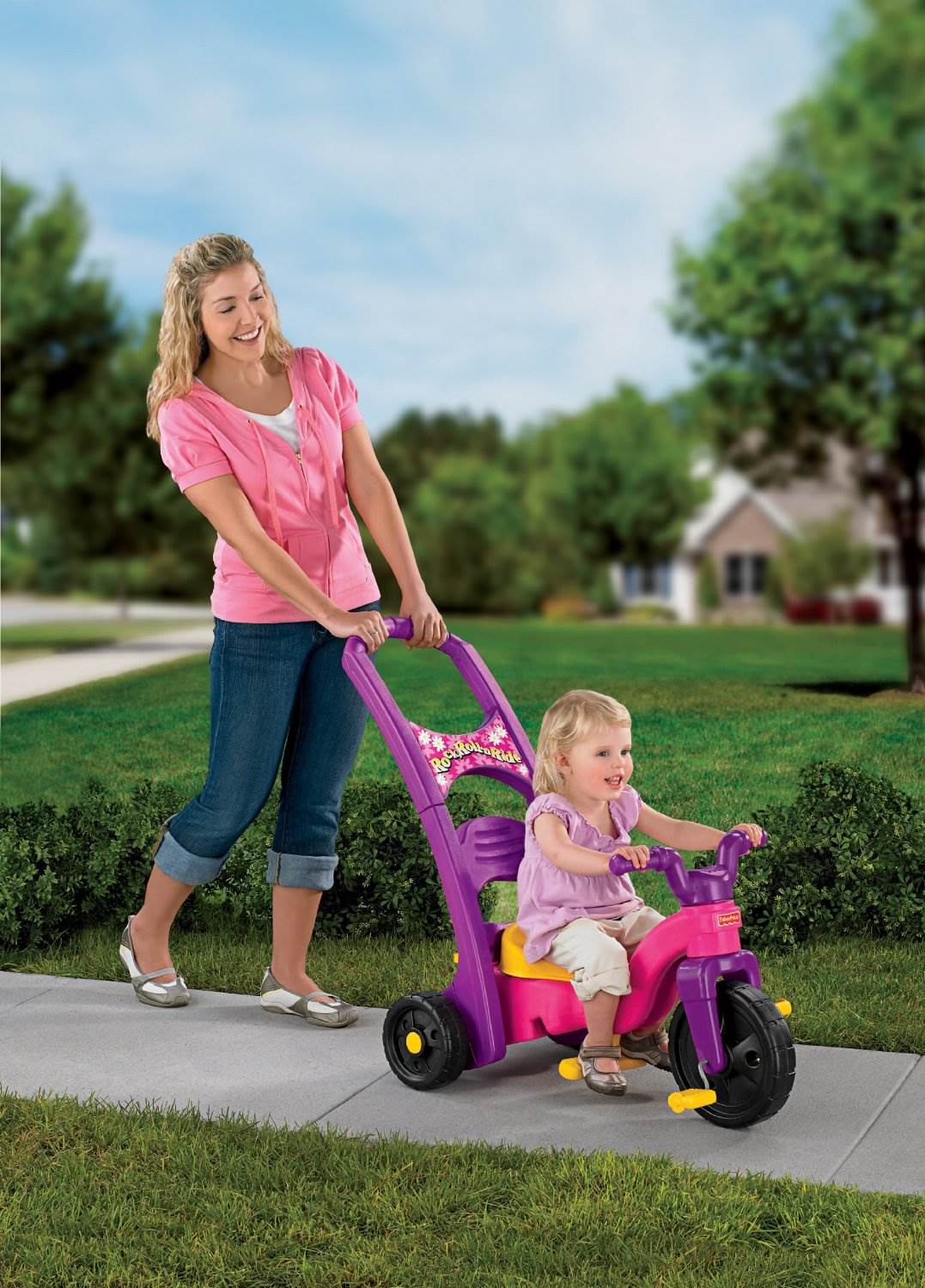 Fisher Price Rock Roll' n Ride Ride-On Girls Trike/Tricycle Pink (Open Box)
