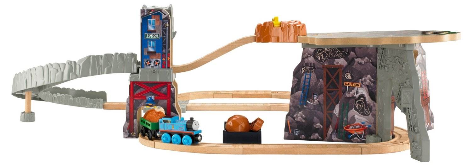 Fisher-Price Thomas Wooden Railway Thomas Fossil Run Brave Train Set - Open Box