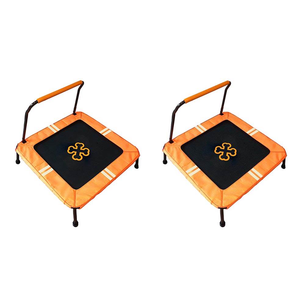 Shrunks Kids Anti-Slip Mini Safety Trampoline with Hold-On Crossbar (2 Pack)
