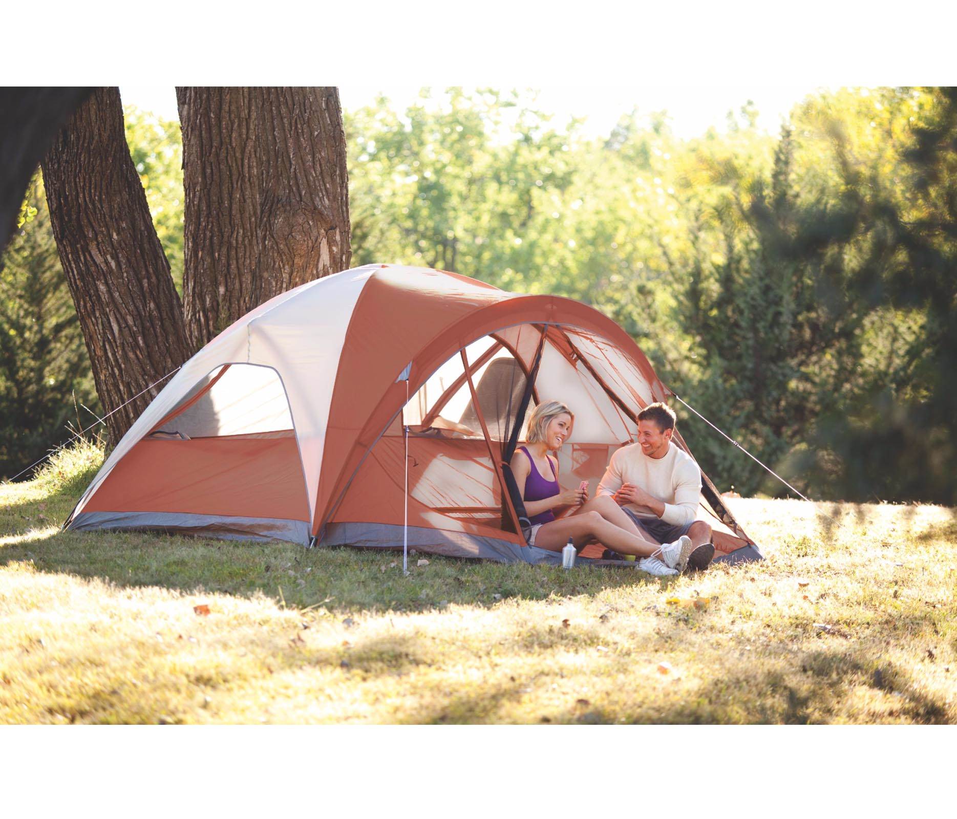 Coleman Evanston 4 Person Family Camping Tent w/ Screened Porch - Open Box