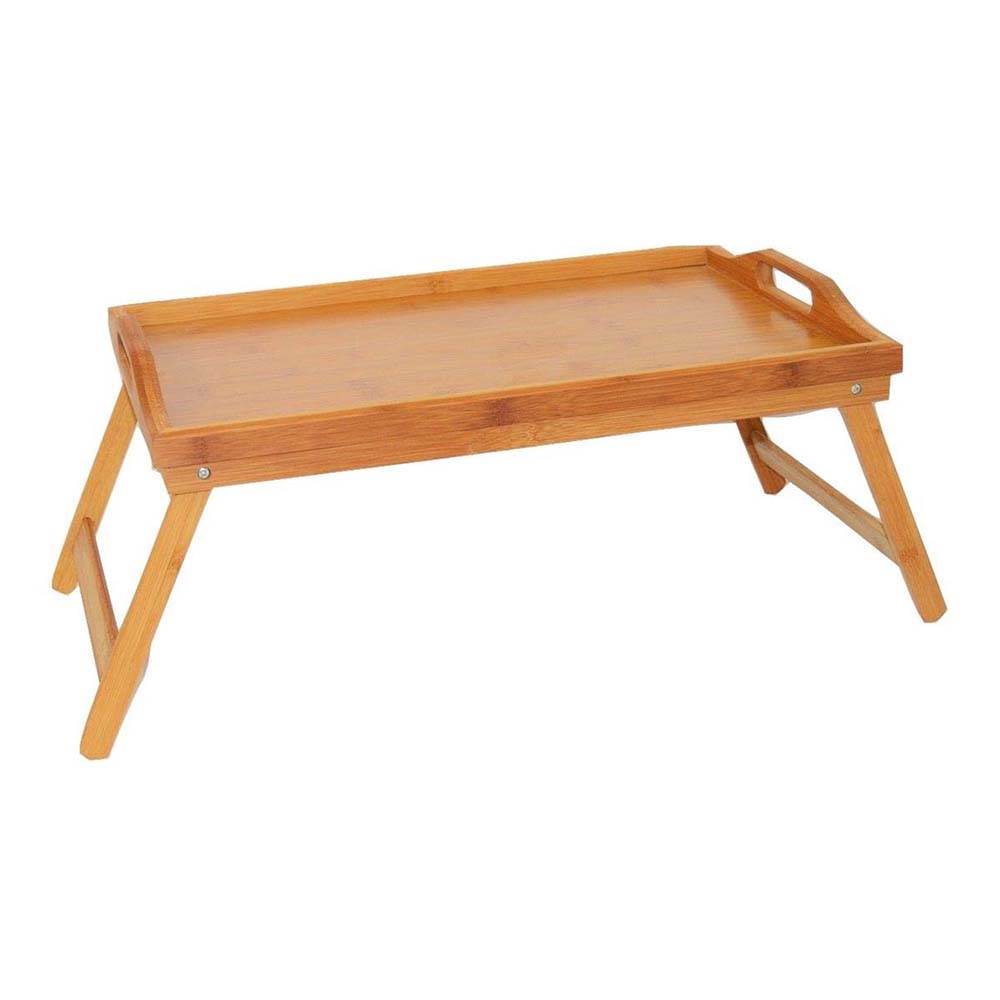 Home & Loft Bamboo Finish Folding Breakfast In Bed Tray With Handles (Open Box)