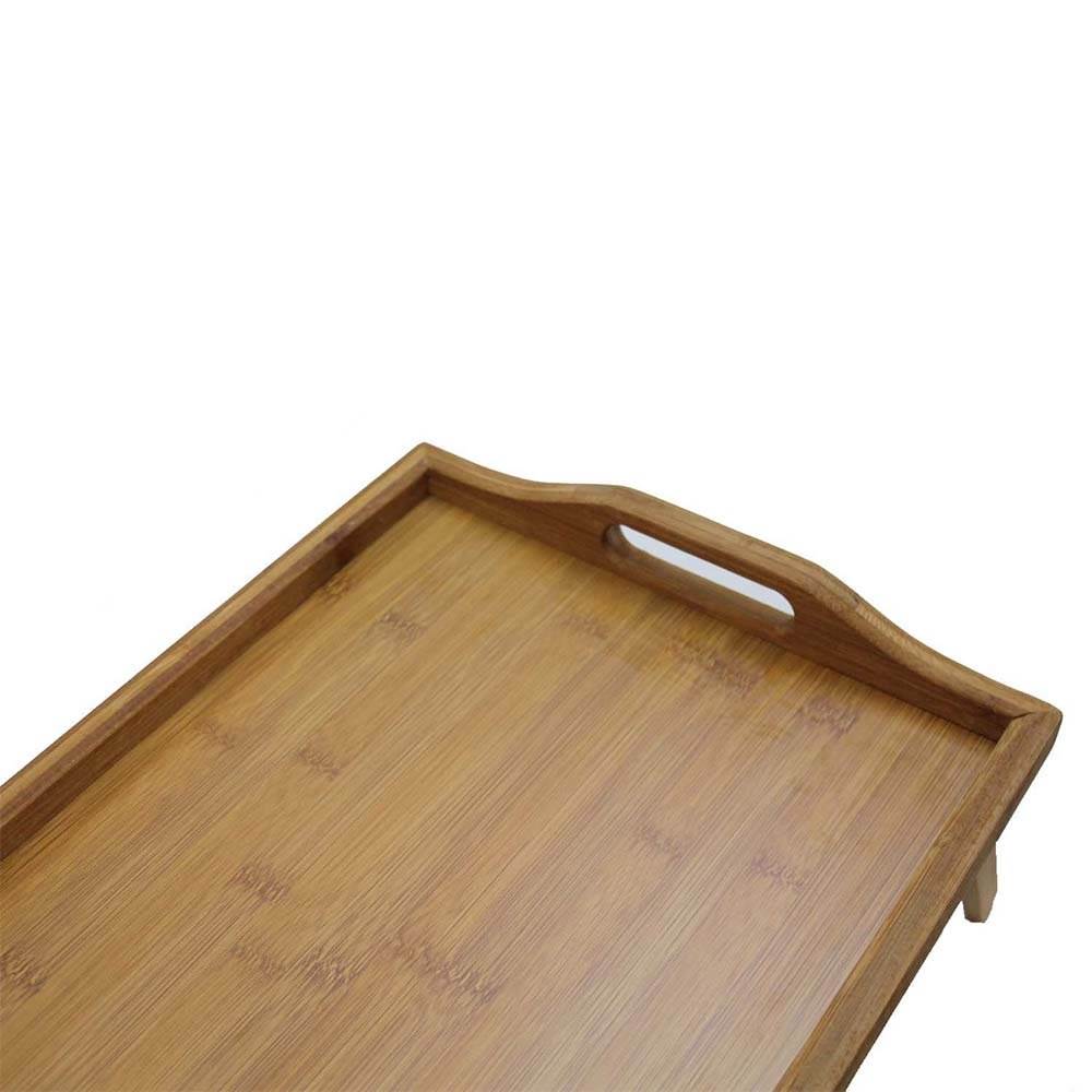 Home & Loft Bamboo Finish Folding Breakfast In Bed Tray With Handles (Open Box)