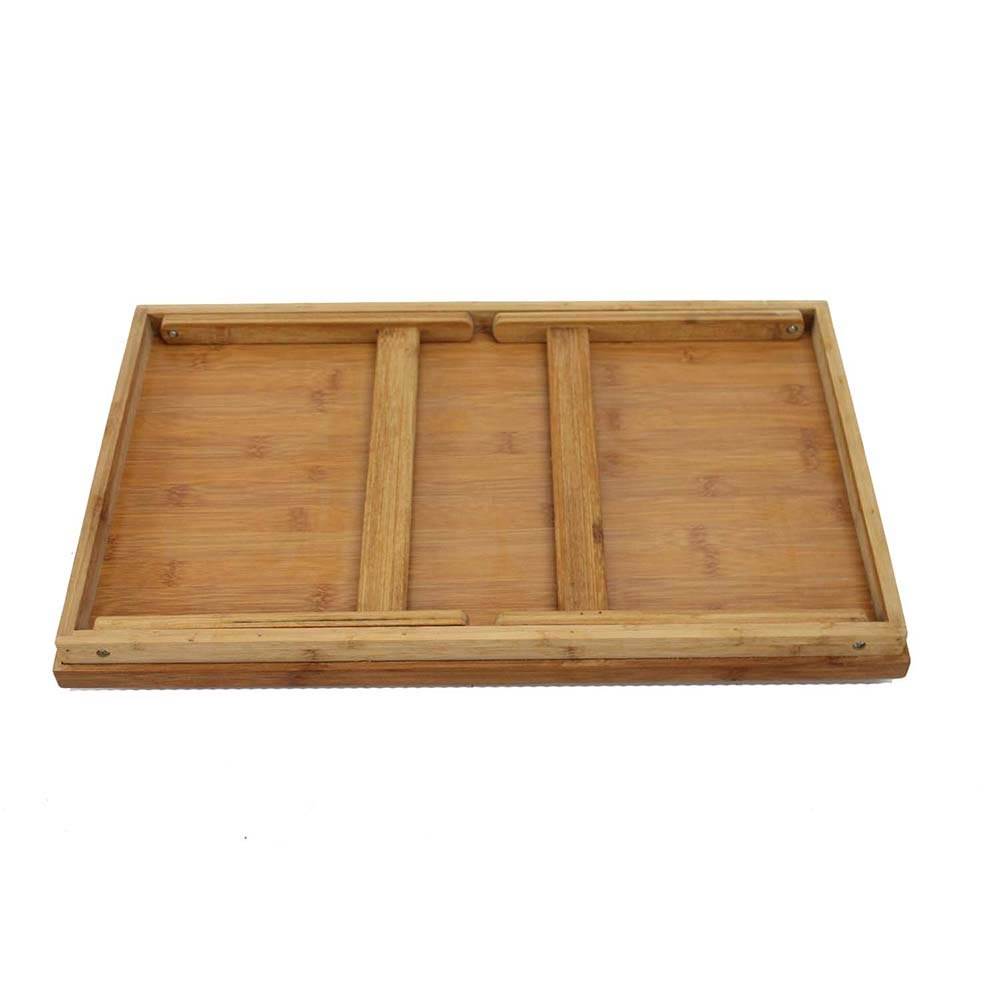 Home & Loft Bamboo Finish Folding Breakfast In Bed Tray With Handles (Open Box)